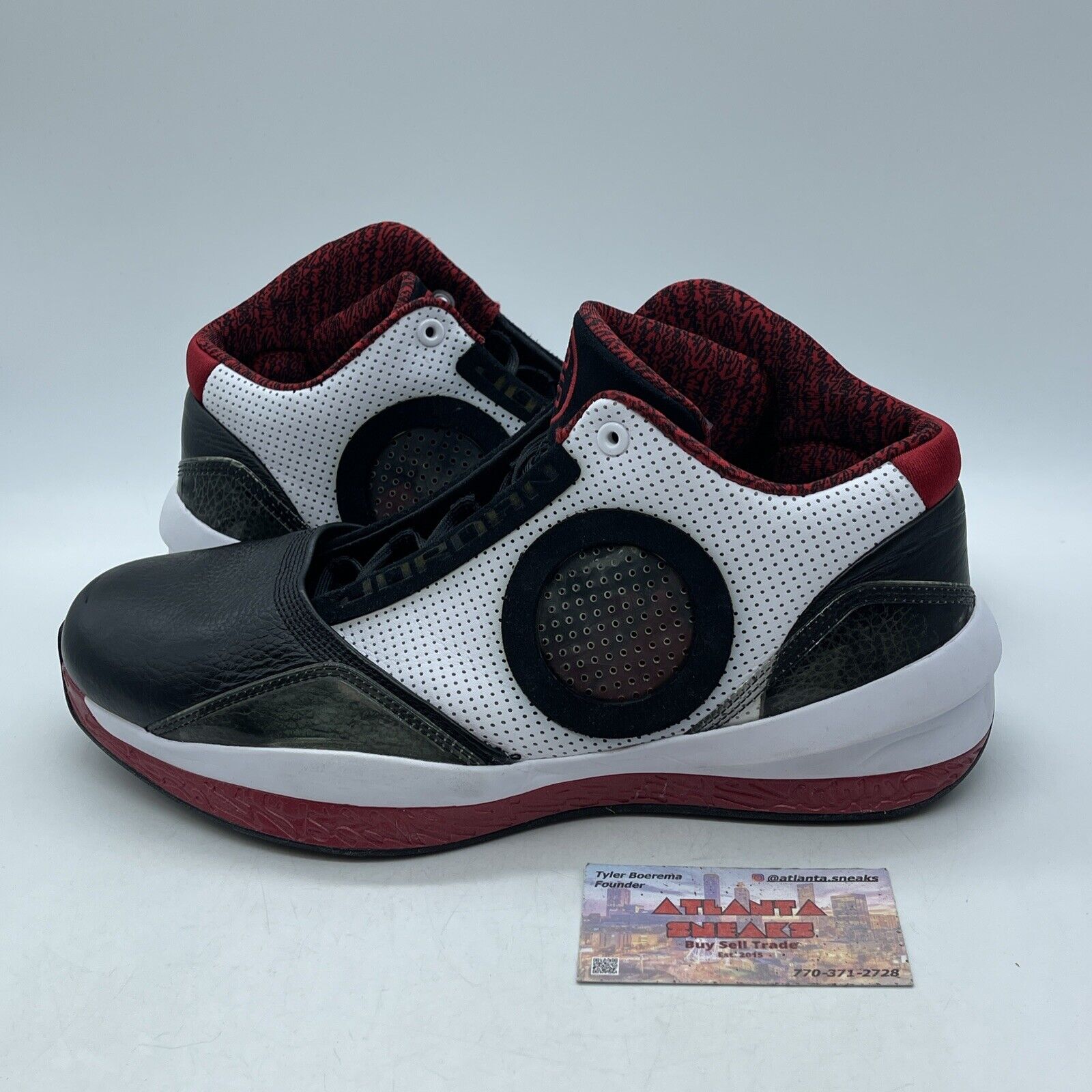 Size 11 - Air Jordan 2010 Black Varsity Red White Suede Leather (387358-061)