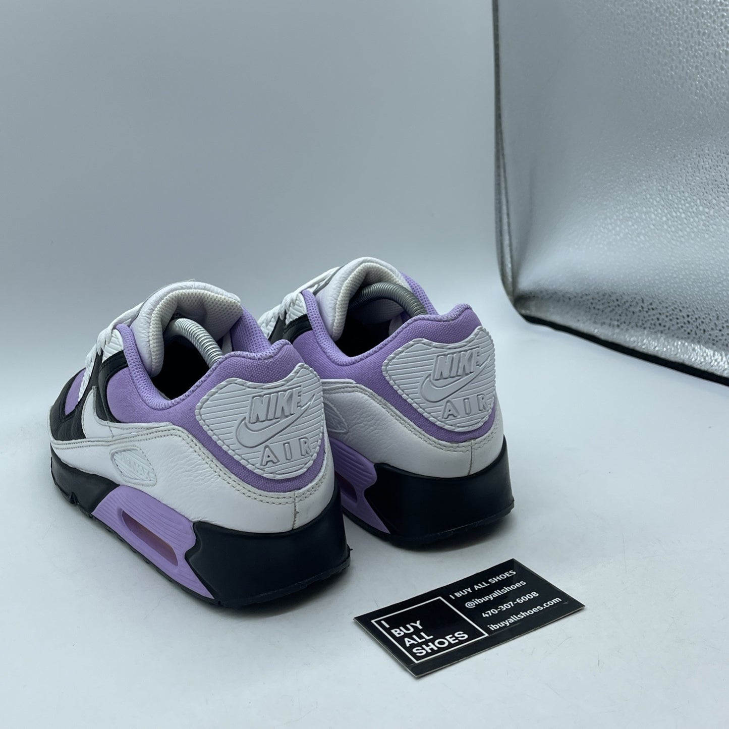 Size 9.5 - Nike By You Air Max 90 Low Top White Purple Leather (DO7430-900)