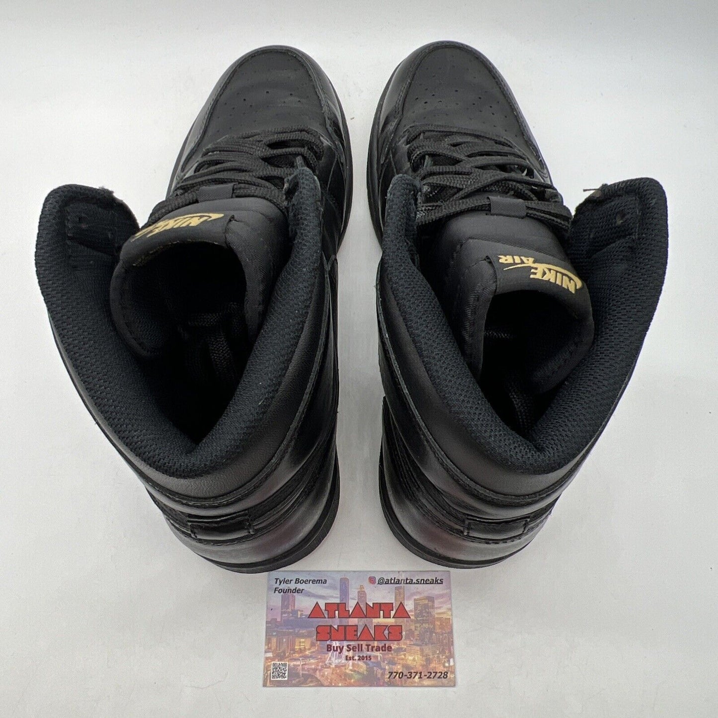 Size 11.5 - Air Jordan 1 Retro Gum Bottom Black Leather (555088-020)