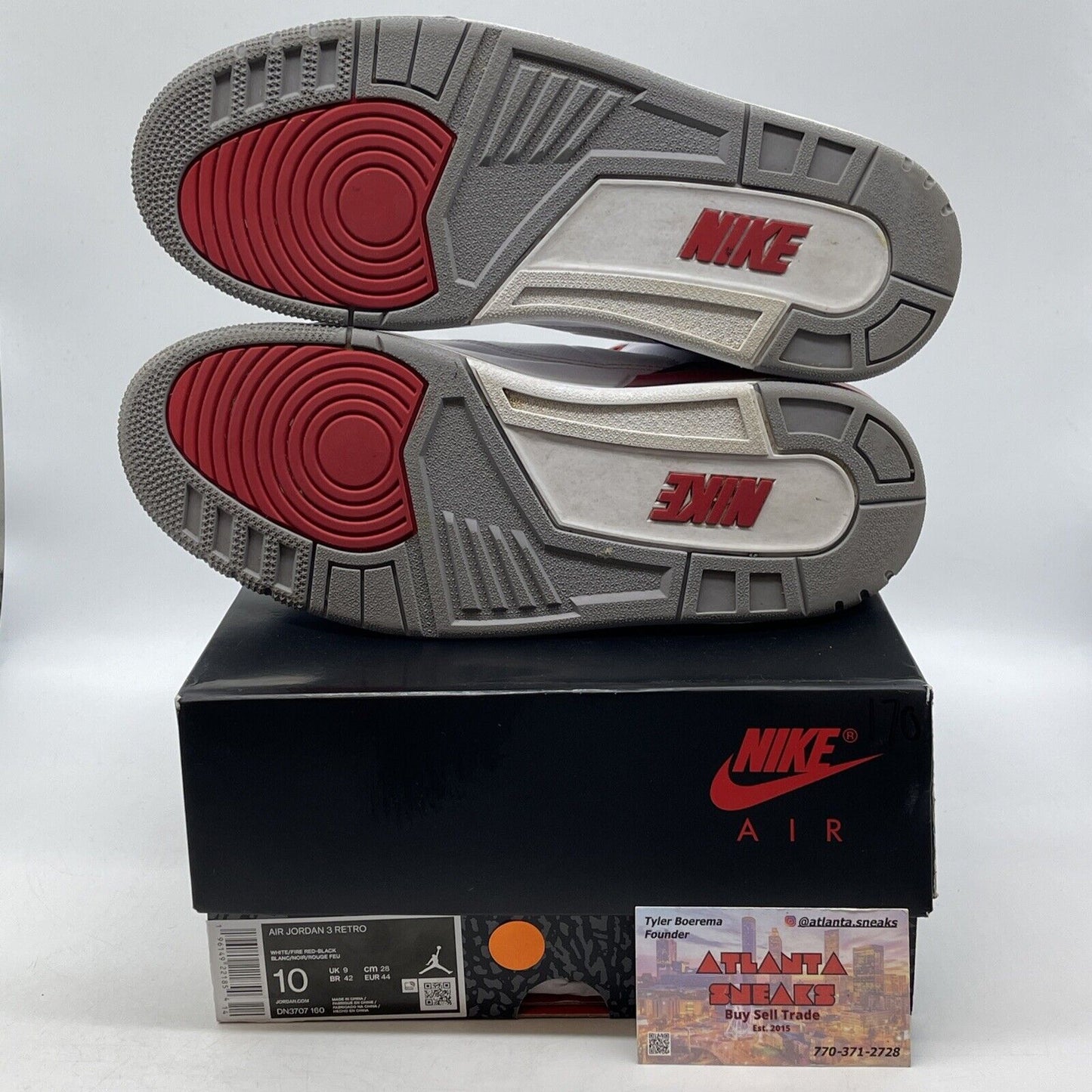 Size 10 - Jordan 3 Retro Mid Fire Red White Grey Black (DN3707-160)