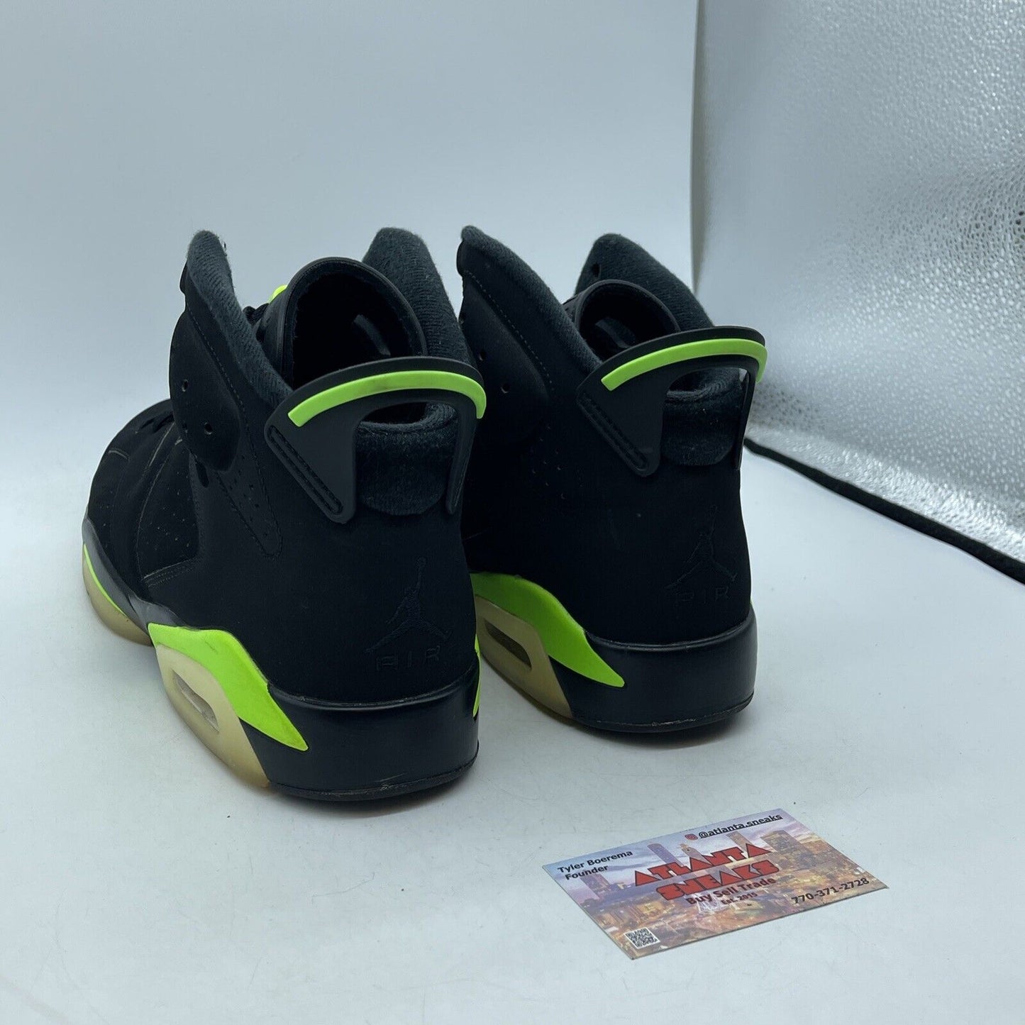 Size 11.5 - Jordan 6 Retro Electric Green 2021 Black Suede Leather (CT8529-003)