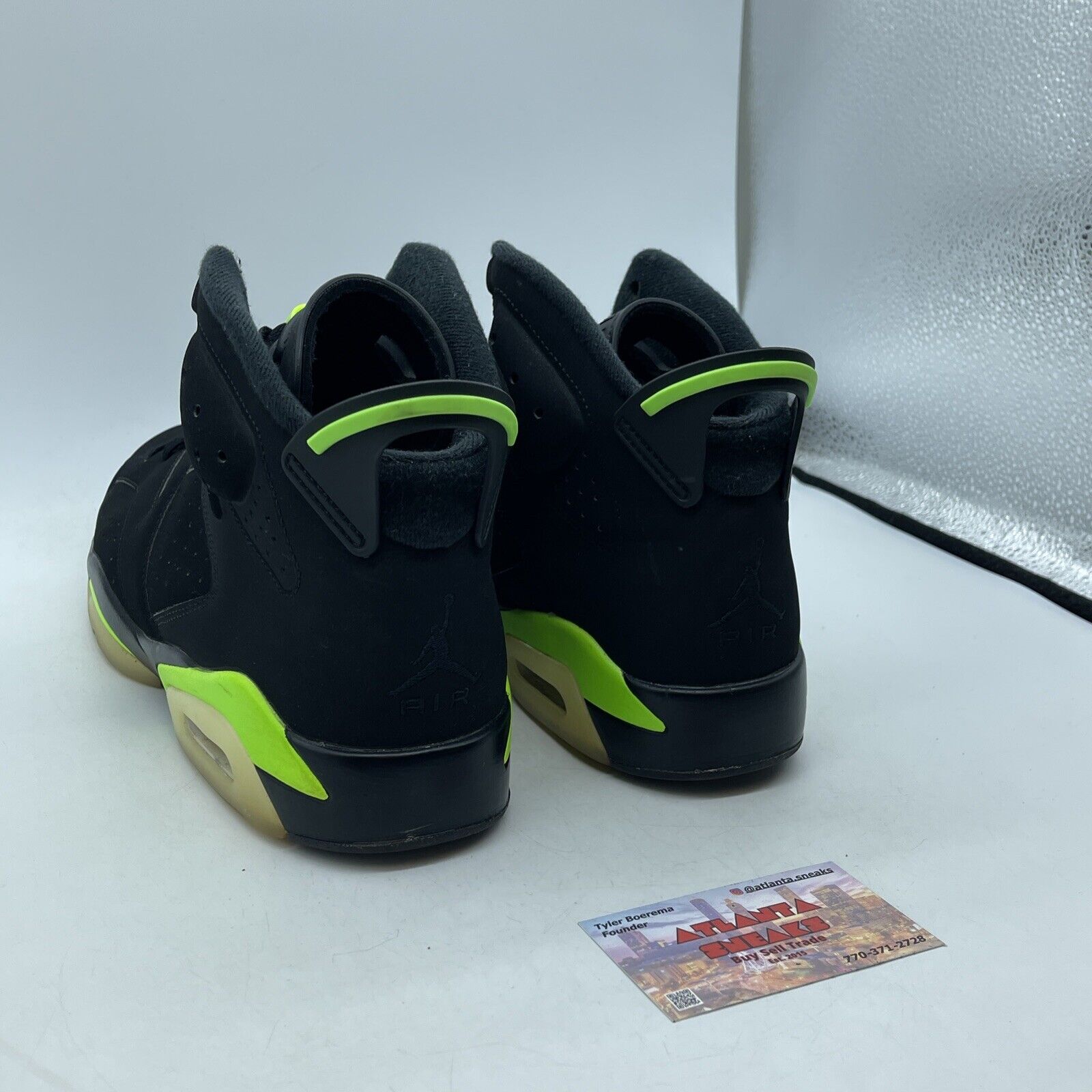 Size 11.5 - Jordan 6 Retro Electric Green 2021 Black Suede Leather (CT8529-003)