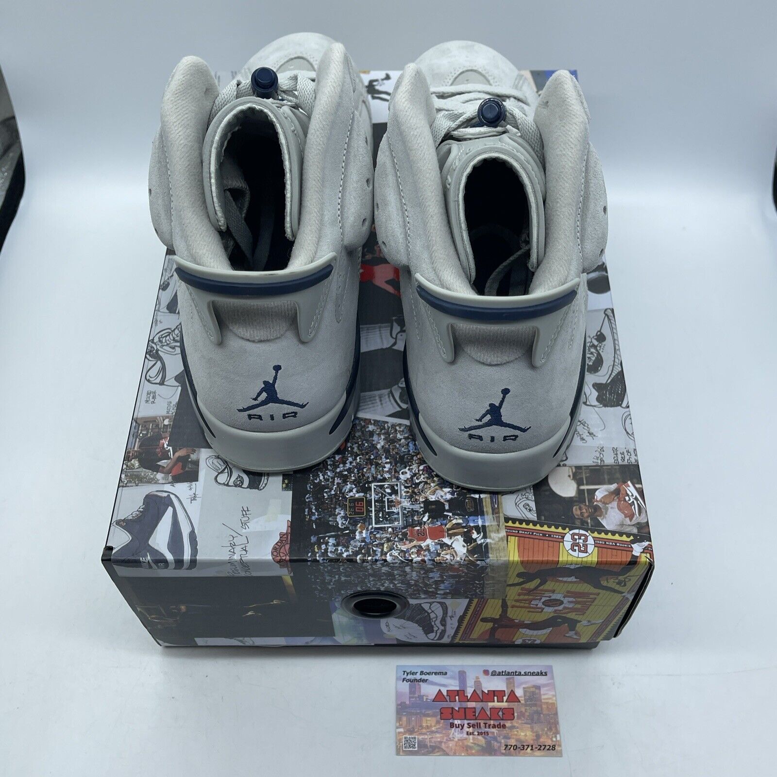 Size 9.5 - Jordan 6 Retro Mid Georgetown Grey Navy Blue White (CT8529-012)