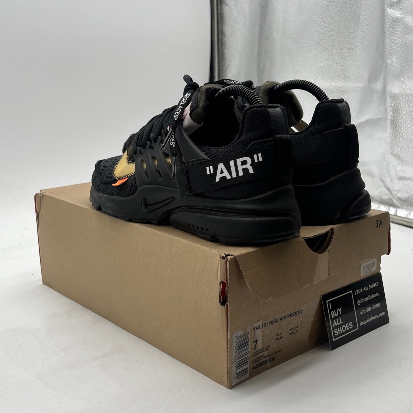 Size 7 - Nike Air Presto x Off-White Low Black (AA3830-002)