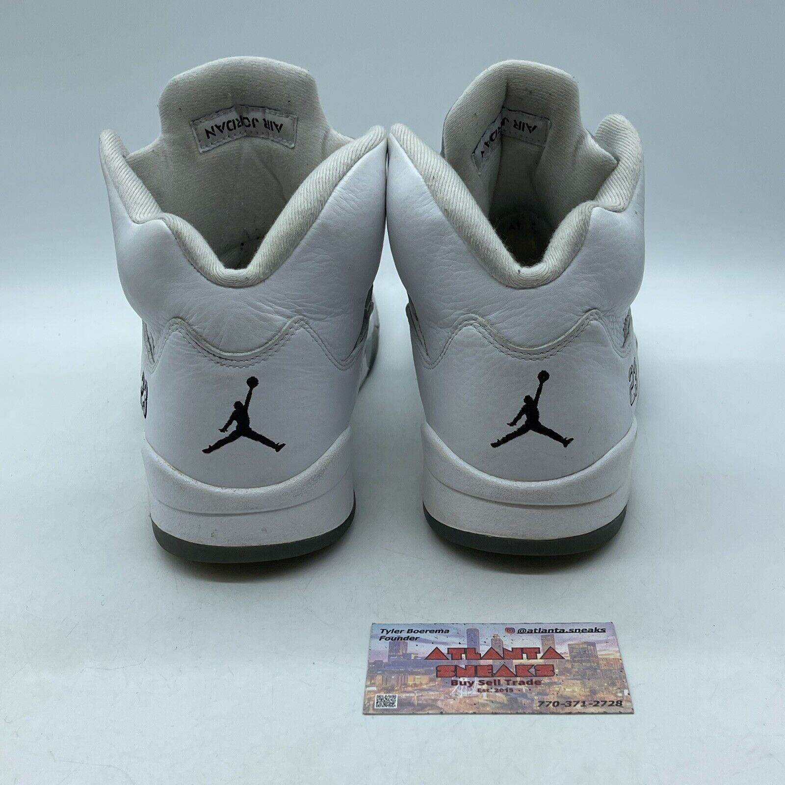 Size 10.5 - Air Jordan 5 Retro 2015 Metallic White Silver Leather (136027-130)