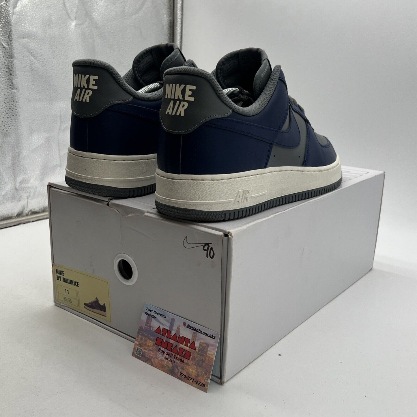 Size 11 - Air Force 1 Nike By You Georgetown Navy / Grey Custom Design By Me