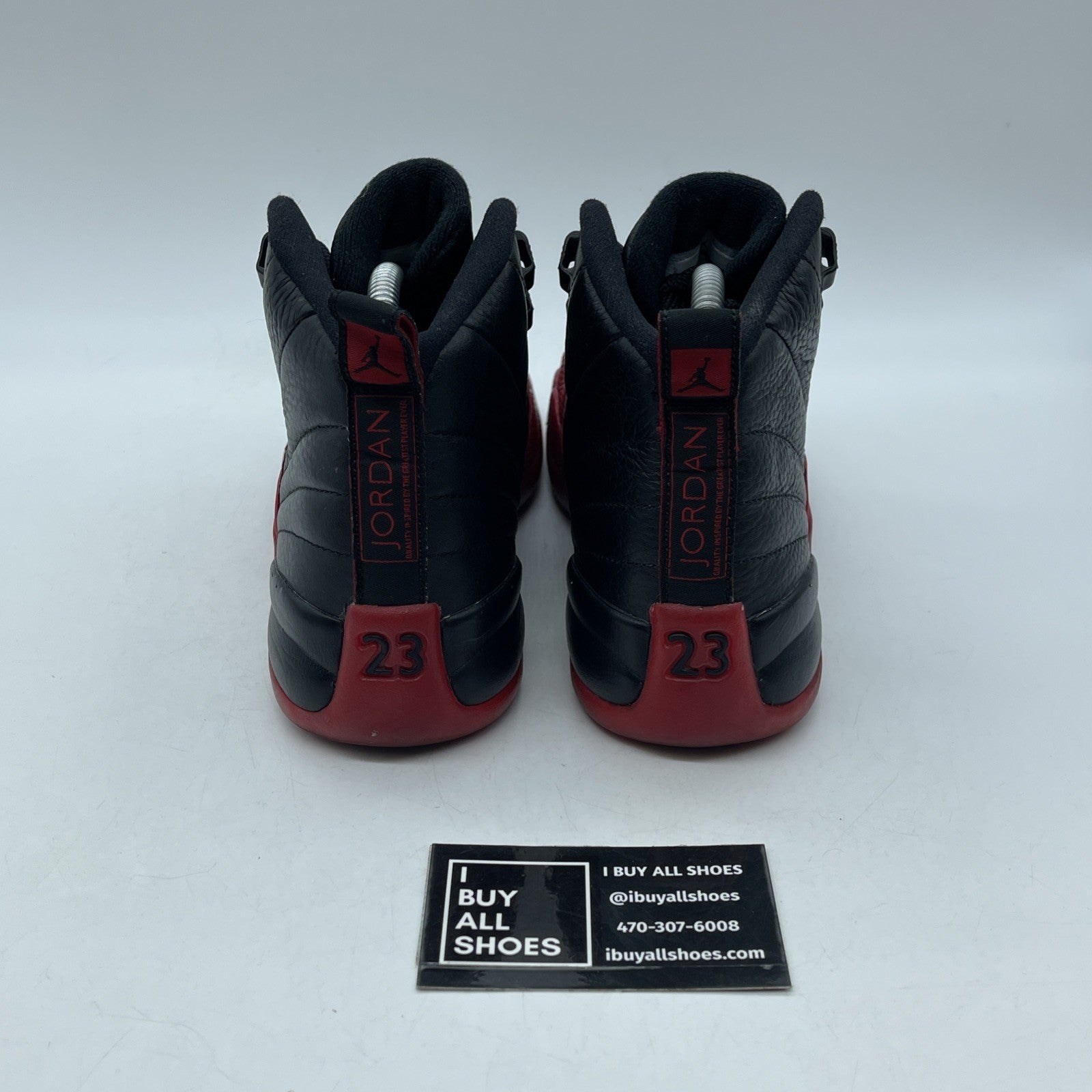 Size 6Y (GS) - Jordan 12 Retro 2016 Mid Flu Game Red Black Leather (153265-002)