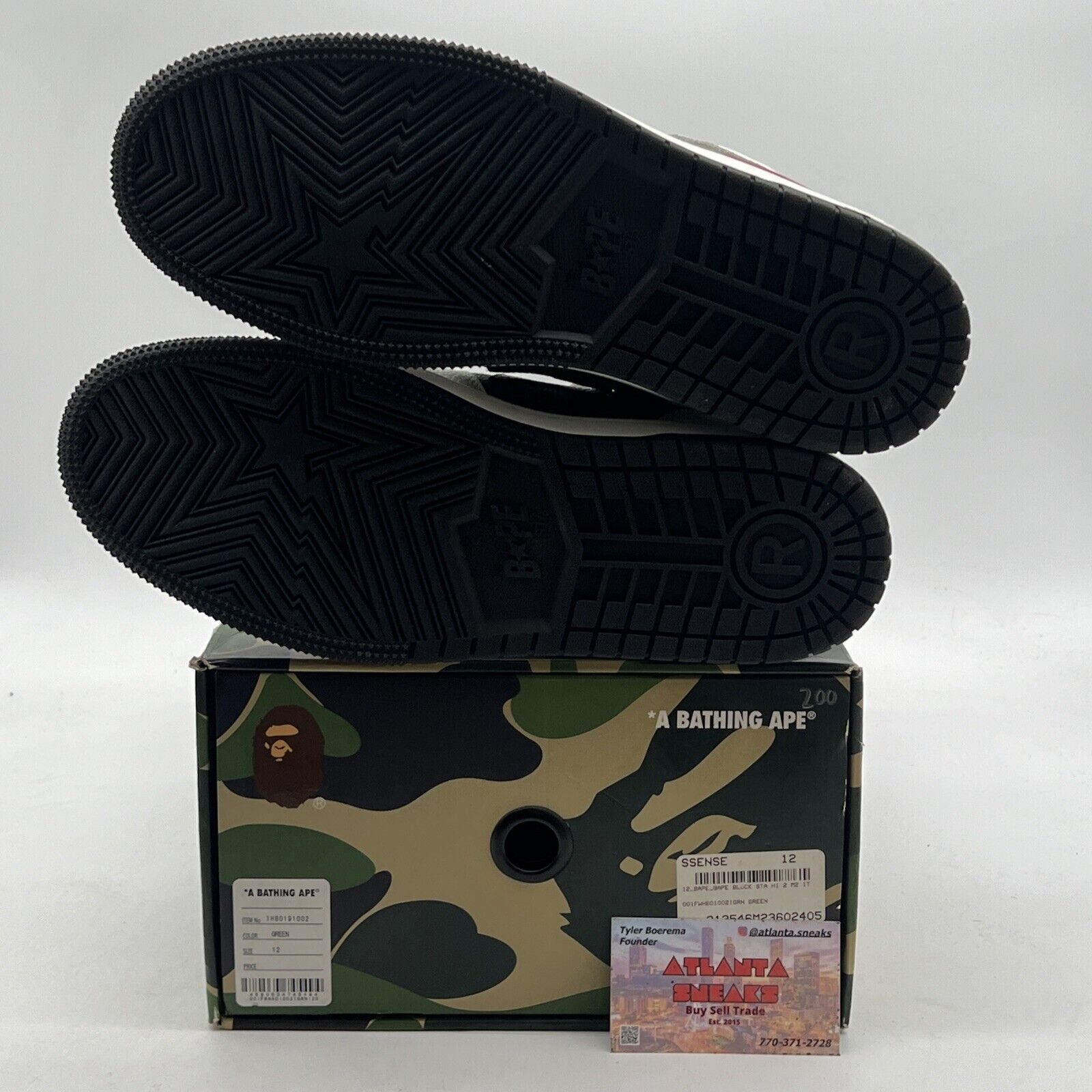 Size 12 - Bape block sta hi green white Style (1H8019002)