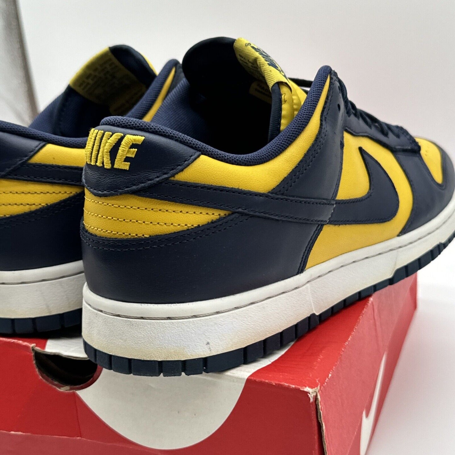 Size 13 - Nike Dunk Low Michigan 2021 Blue Maize Midnight Navy Leather OG All M