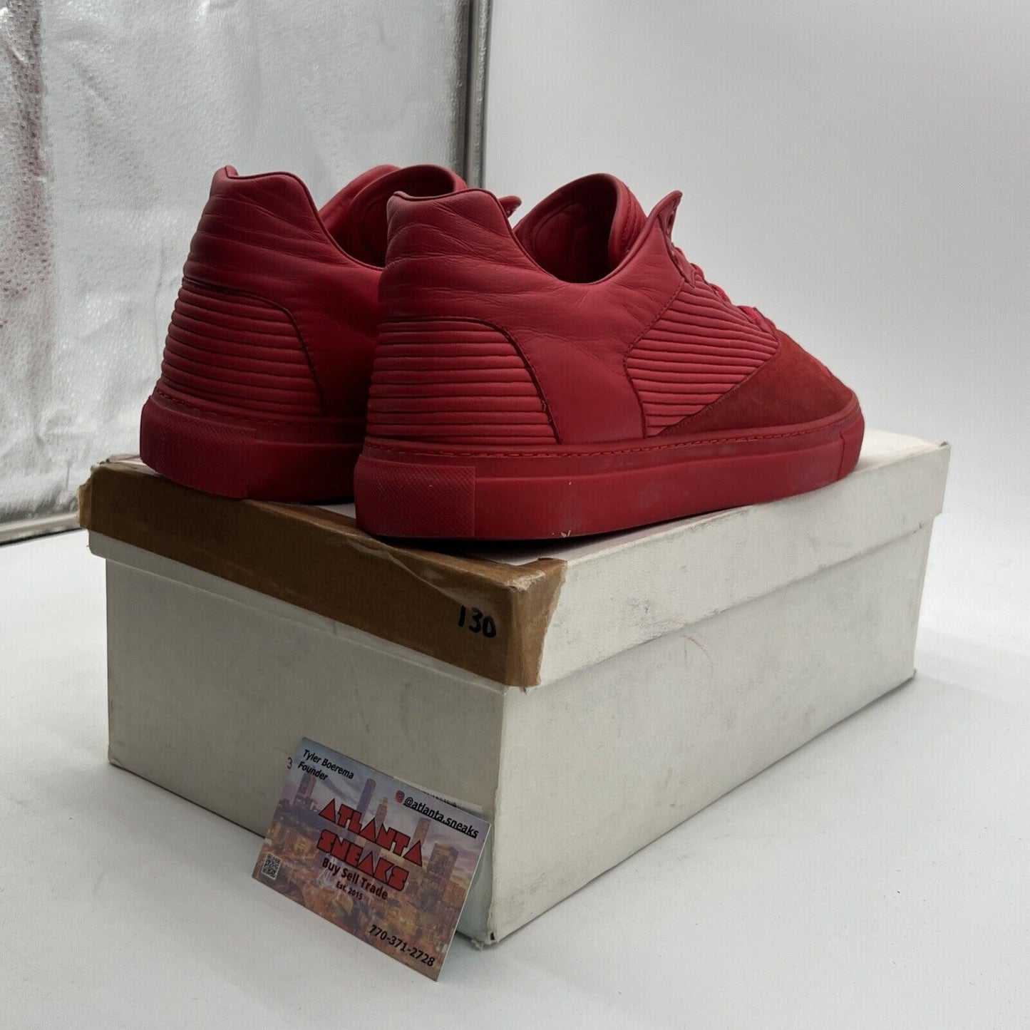 Size 10 - Balenciaga Pleated Red Suede Low-Top Sneaker