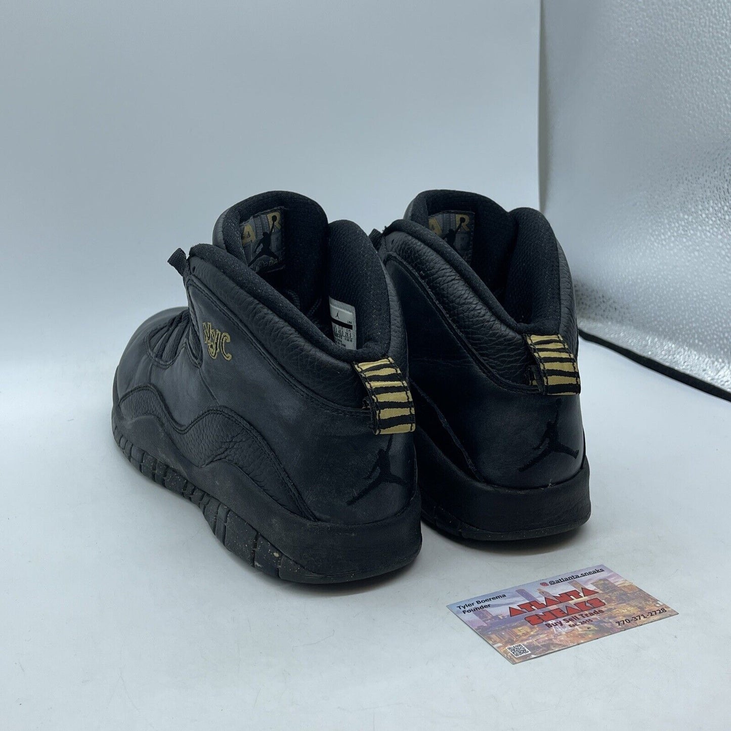 Size 11.5 - Air Jordan 10 Retro NYC Black Leather Hold Suede (310805-012)