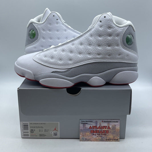 Size 8.5 - Air Jordan 13 Retro White Wolf Grey Suede Leather Red (414571-160)