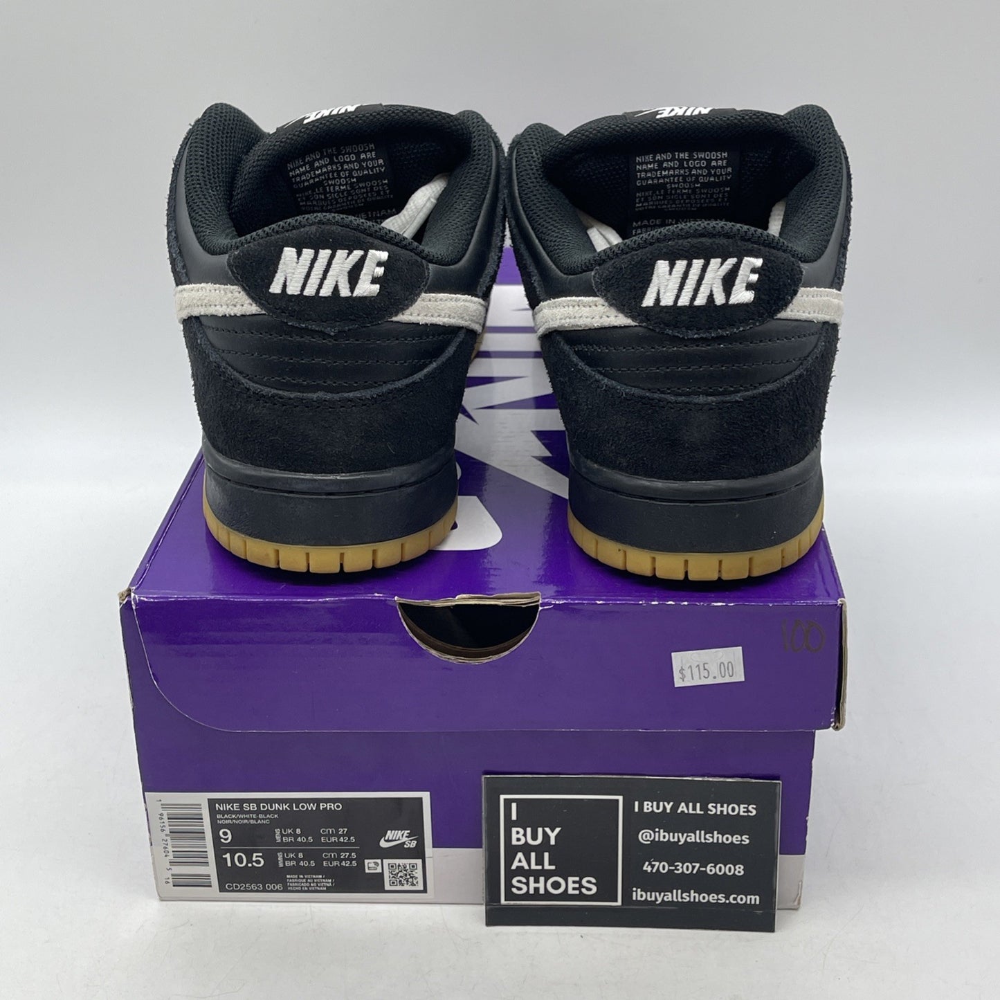 Size 9 - Nike Dunk Low SB Black Gum (CD2563-006)