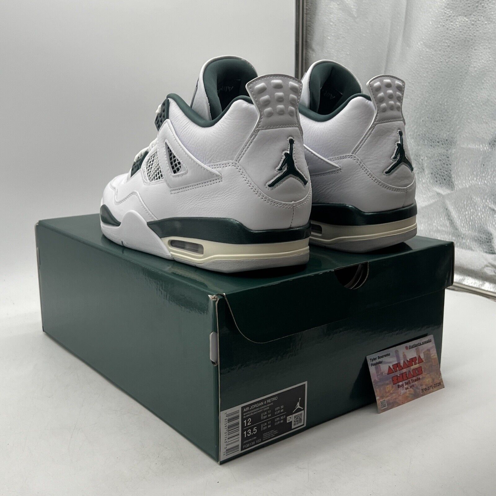 Size 12 - Air Jordan 4 Retro Oxidized Green White Leather (FQ8138-103)