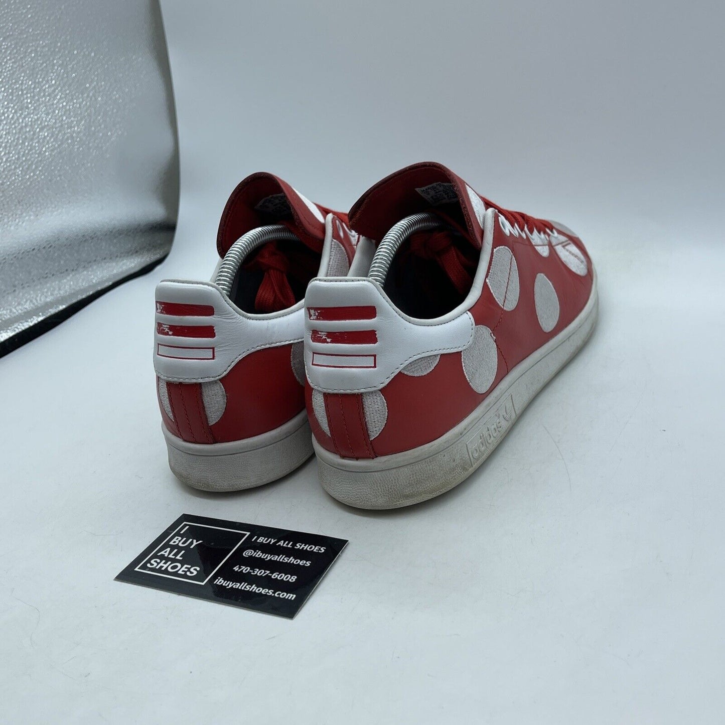Size 10 - adidas Pharrell Williams x Stan Smith Red White Suede Leather (B25399)