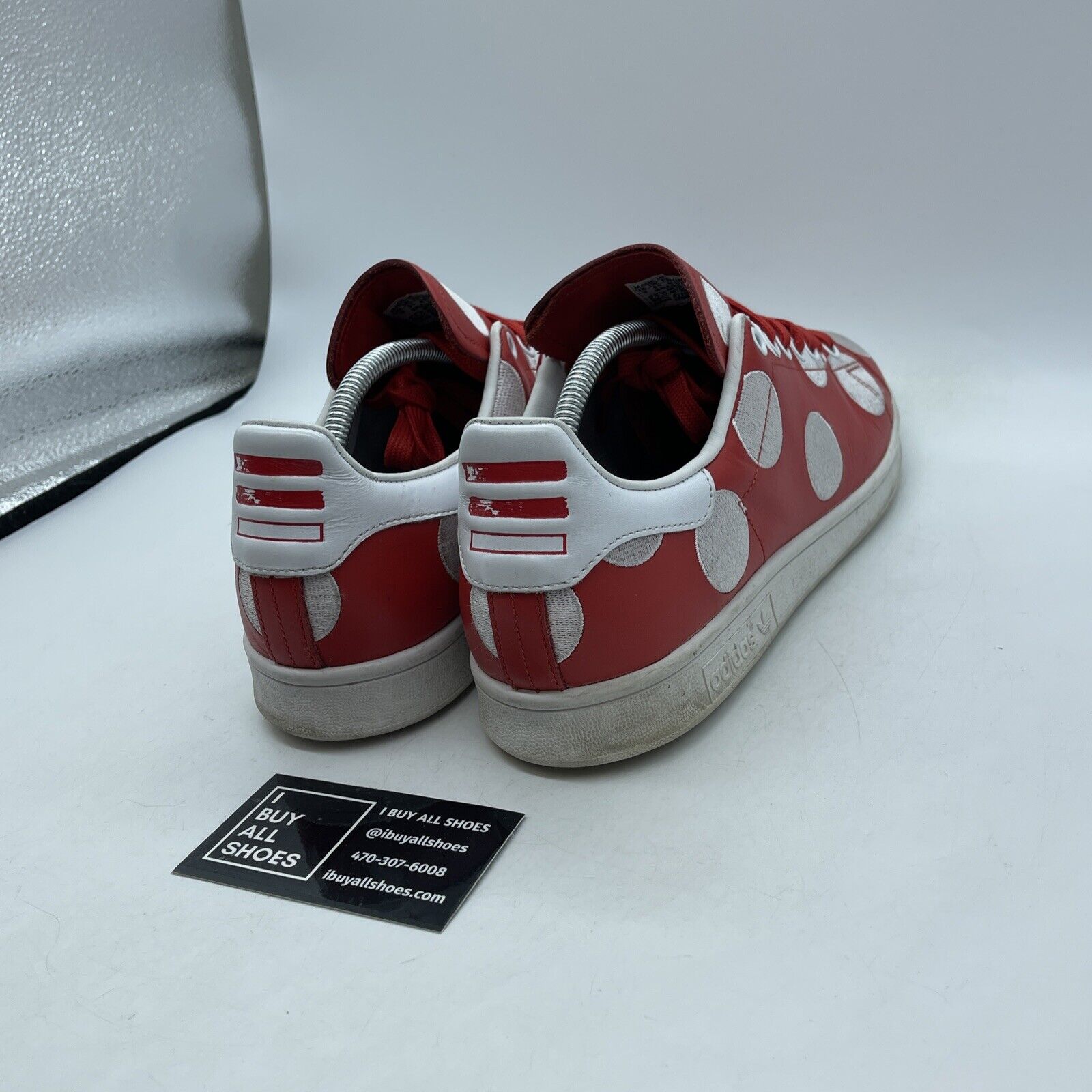 Size 10 - adidas Pharrell Williams x Stan Smith Red White Suede Leather (B25399)