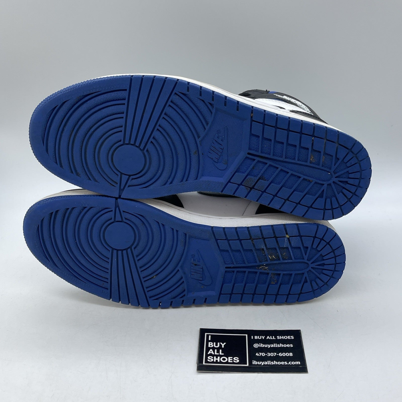 Size 10 - Jordan 1 Retro OG High Royal Toe Black Blue Leather (555088-041)