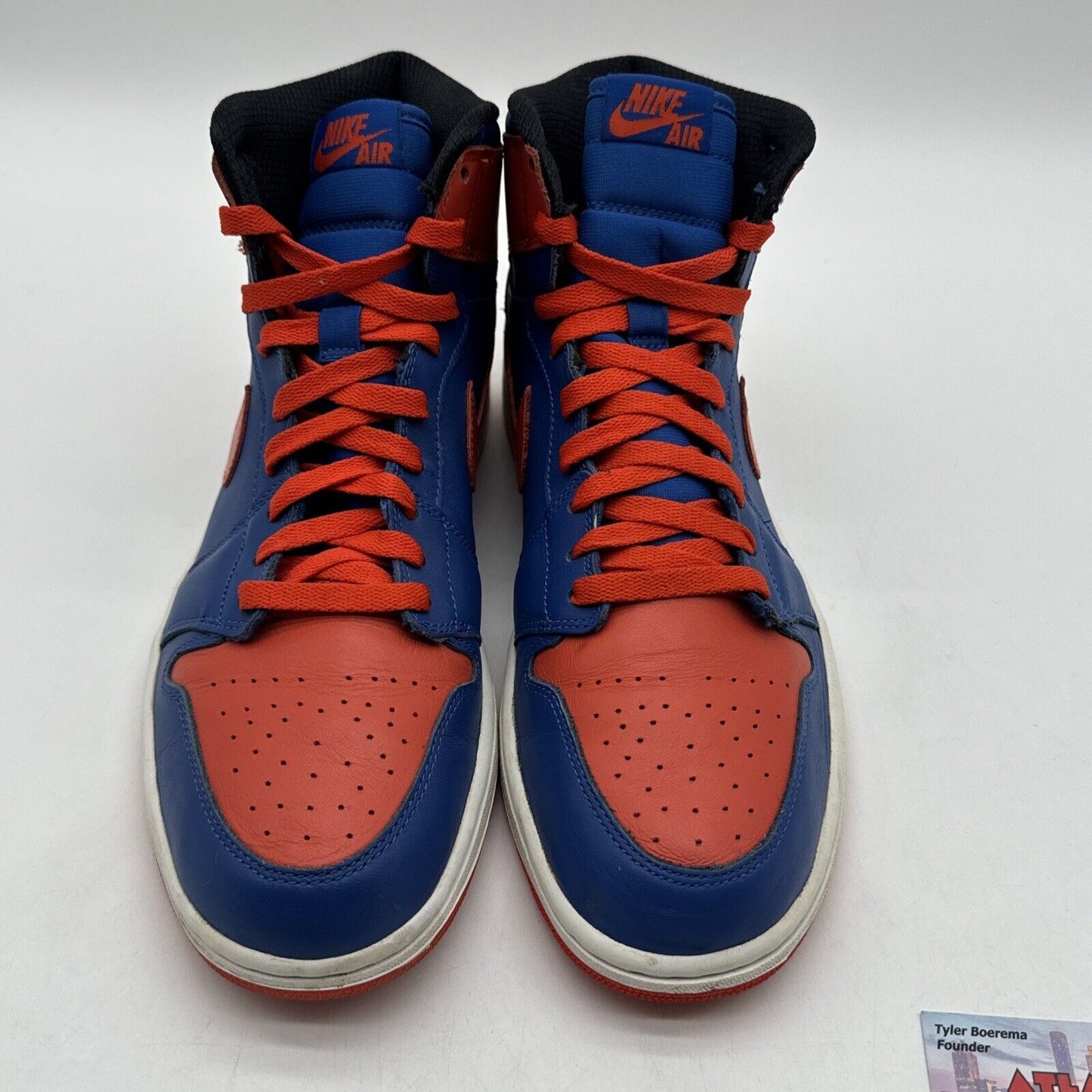 Size 11.5 - Jordan 1 Retro High OG Knicks 2013 Blue Orange UF FLORIDA leather