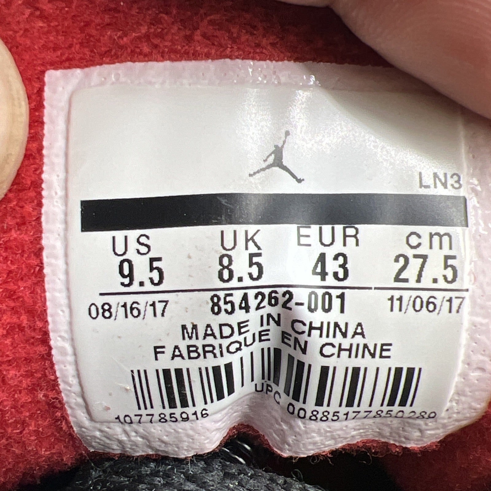 Size 9.5 - Air Jordan 3 Retro OG Mid Black Cement (854262-001)