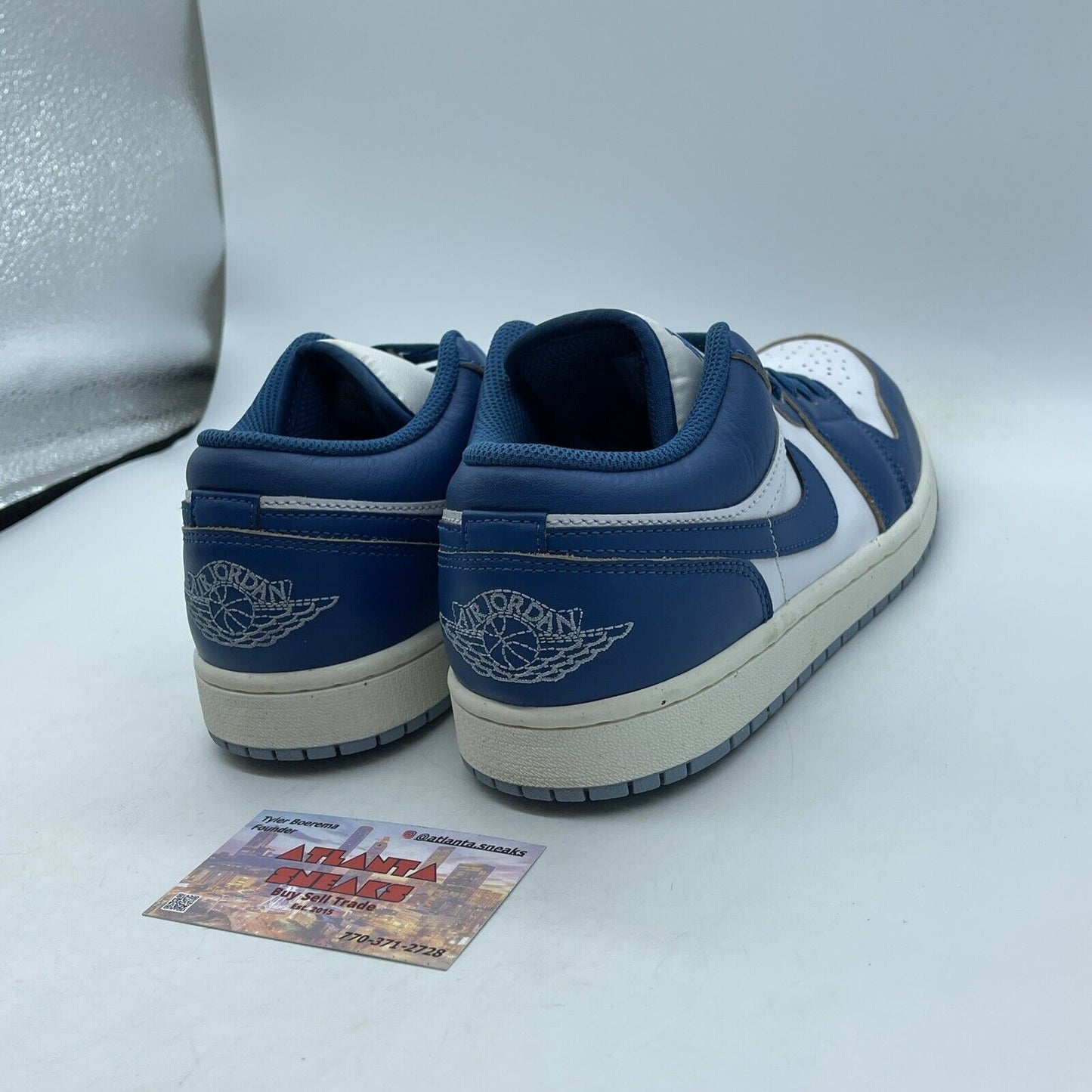 Size 8 - Air Jordan 1 SE Low Industrial Blue White Leather (FN5214-141)