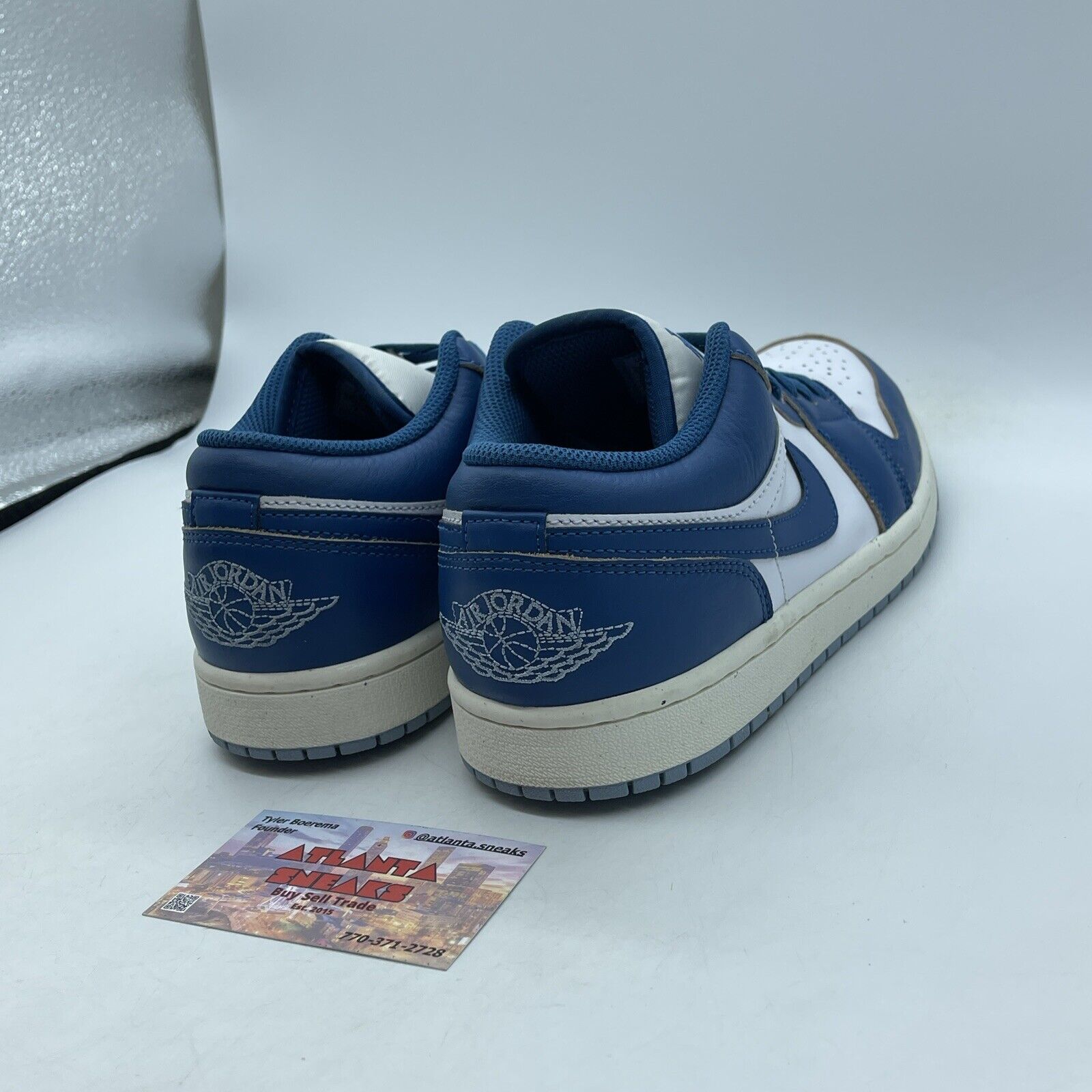 Size 8 - Air Jordan 1 SE Low Industrial Blue White Leather (FN5214-141)