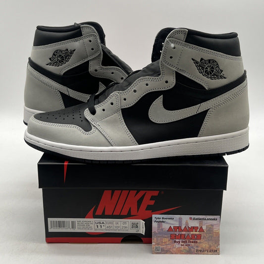 Size 11.5 - Jordan 1 Retro OG High Shadow 2.0 Black White Suede (555088-035)