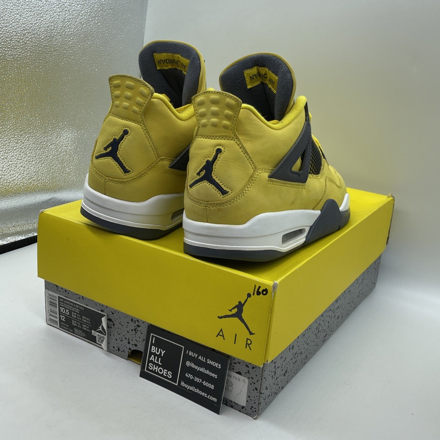 Size 10.5 - Jordan 4 Retro Mid Lightning Yellow Grey Suede Leather (CT8527-700)