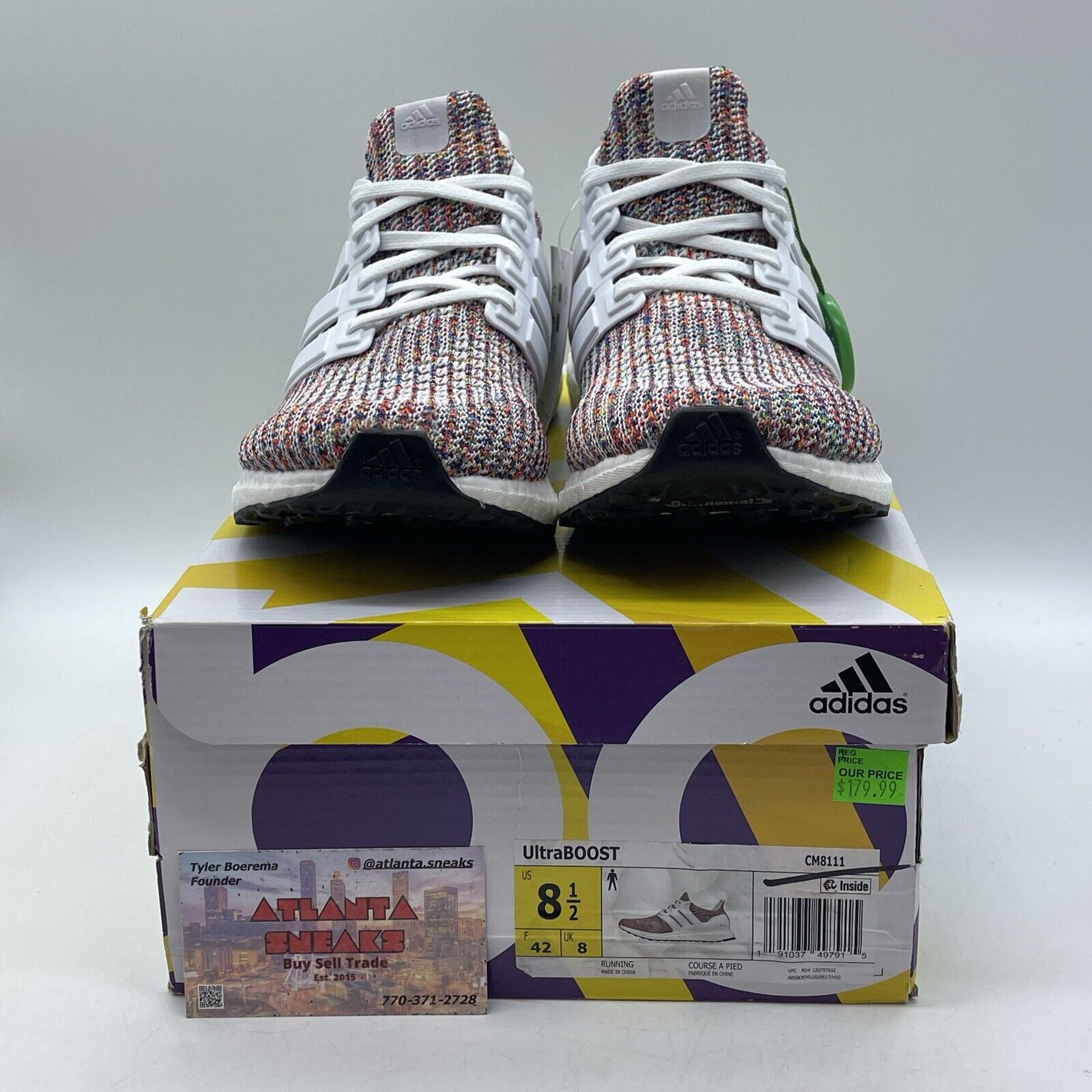 Size 8.5 - adidas UltraBoost 4.0 Rainbow Suede White Leather (CM8111)