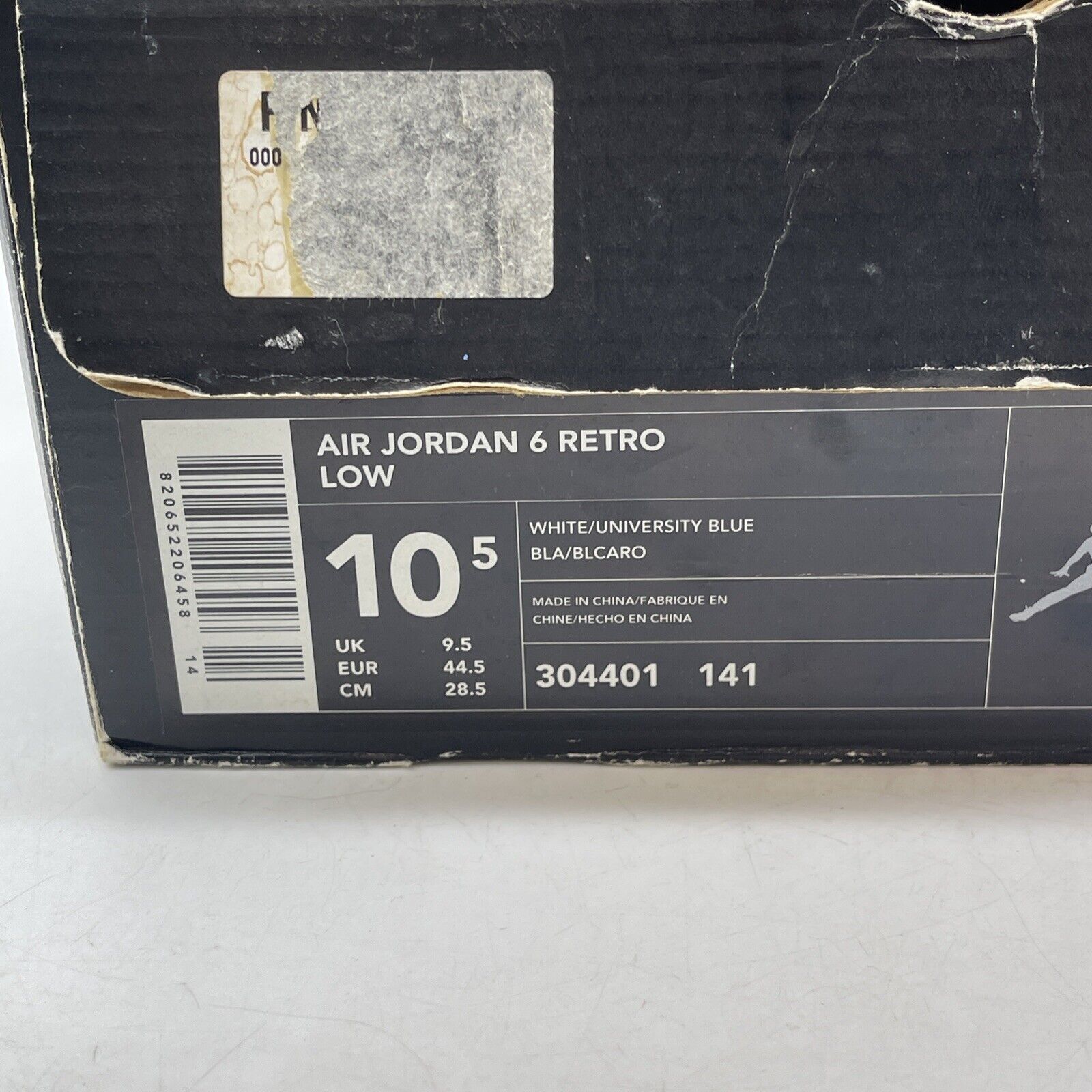 Size 10.5 - Air Jordan 6 Retro Low University Blue White Leather (304401-141)