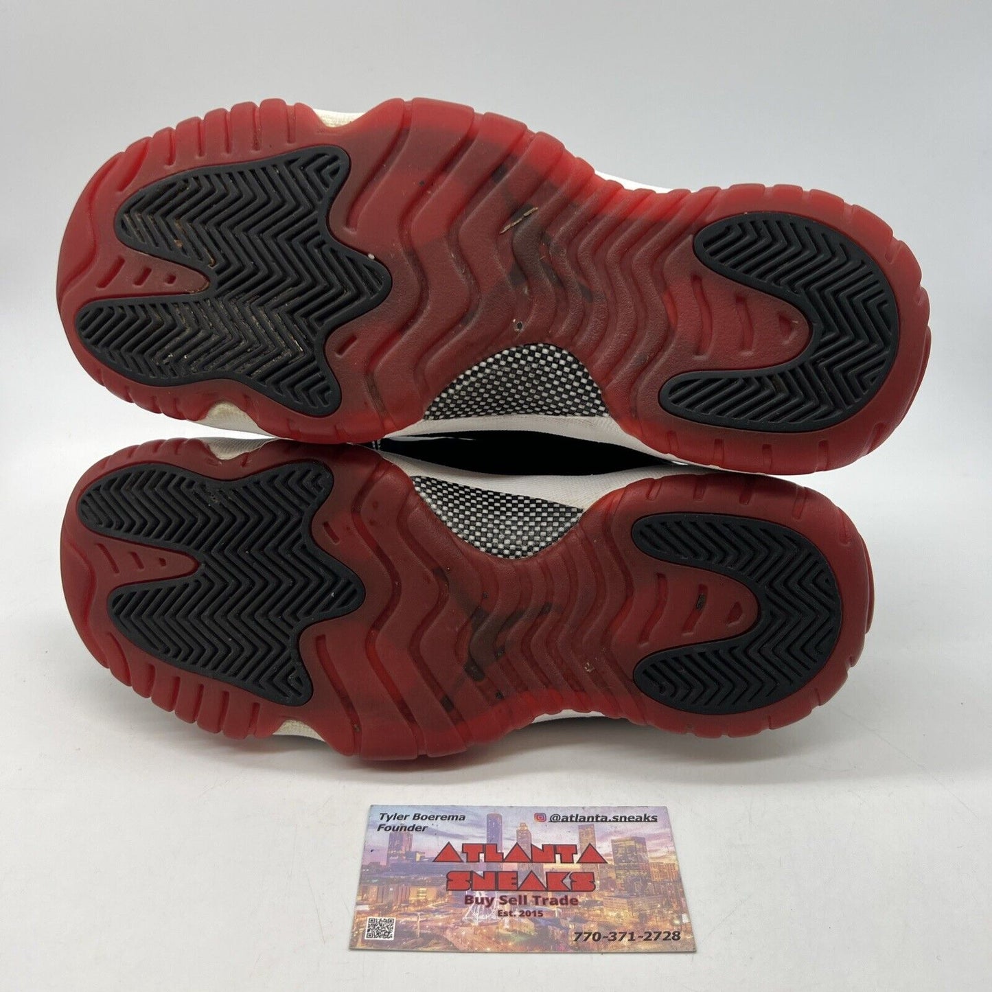 Size 7Y - Jordan 11 Retro Bred 2012 Black White Red Leather (378038-010)