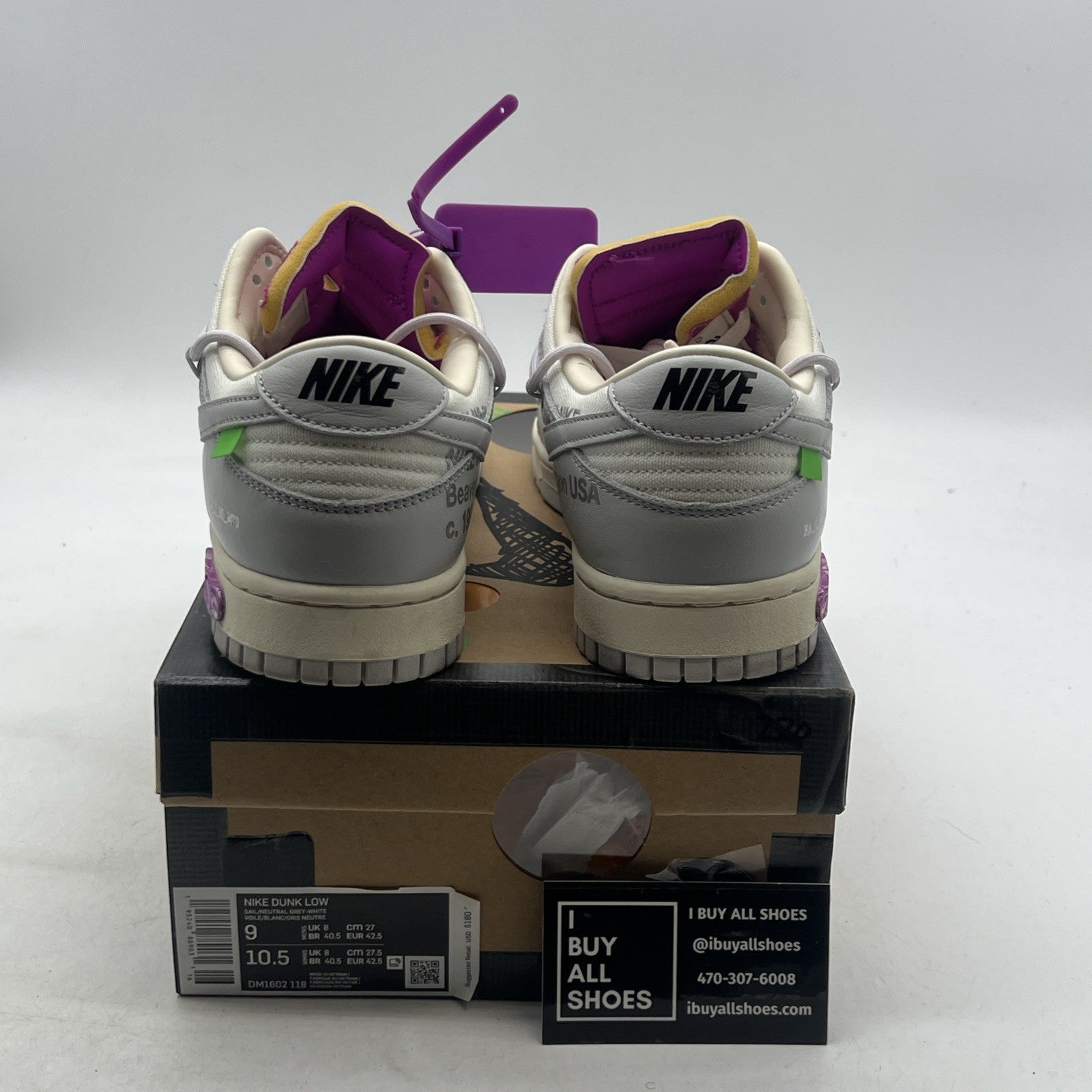 Size 9 - Off-White x Nike Dunk Low Lot 03 of 50 (DM1602-118)
