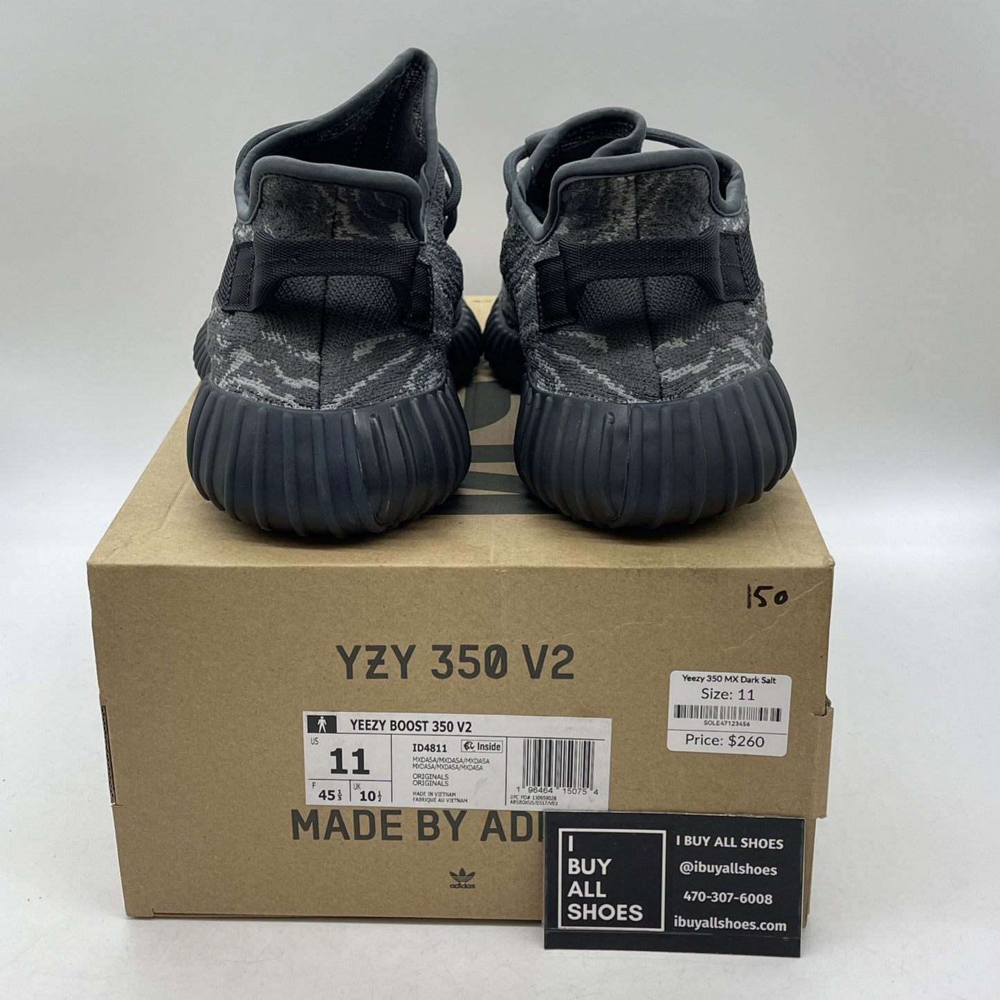 Size 11 - adidas Yeezy Boost 350 V2 Low MX Dark Salt Grey Suede (ID4811)