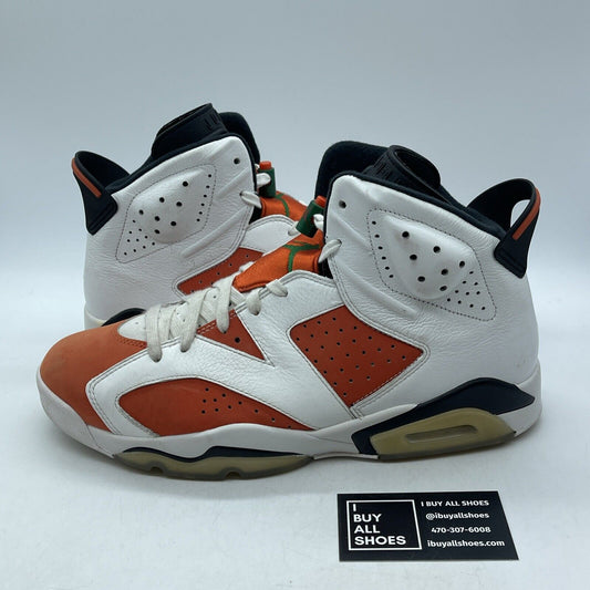 Size 12 - Air Jordan 6 Retro Gatorade Orange Suede White Leather (384664-145)