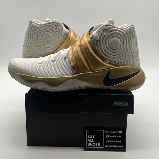 Size 9.5 - Nike Kyrie 2 ID Basketball Nike Black, white & Gold Rare (843253-983)
