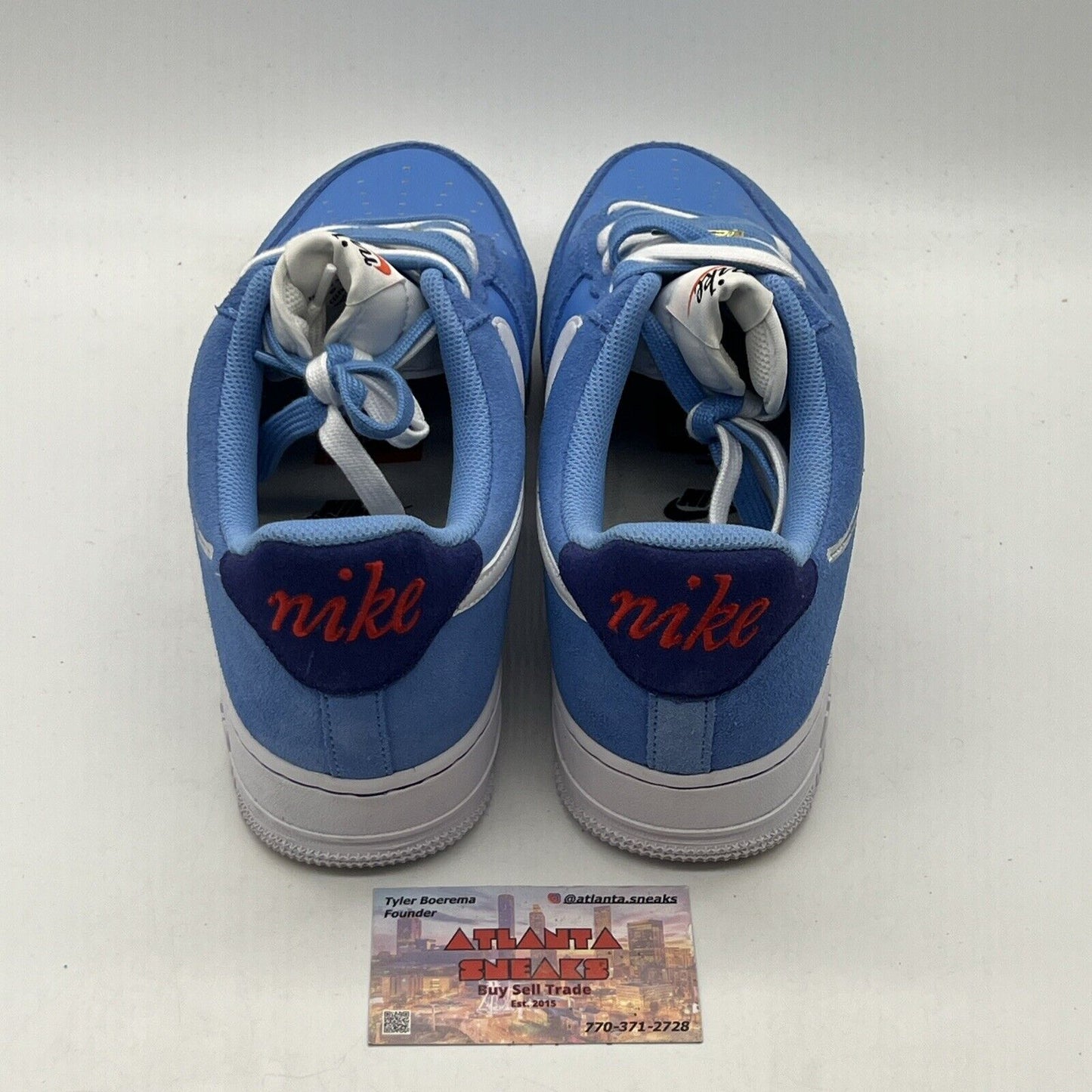 Size 10.5 - Nike Air Force 1 '07 LV8 First Use - University Blue White Leather