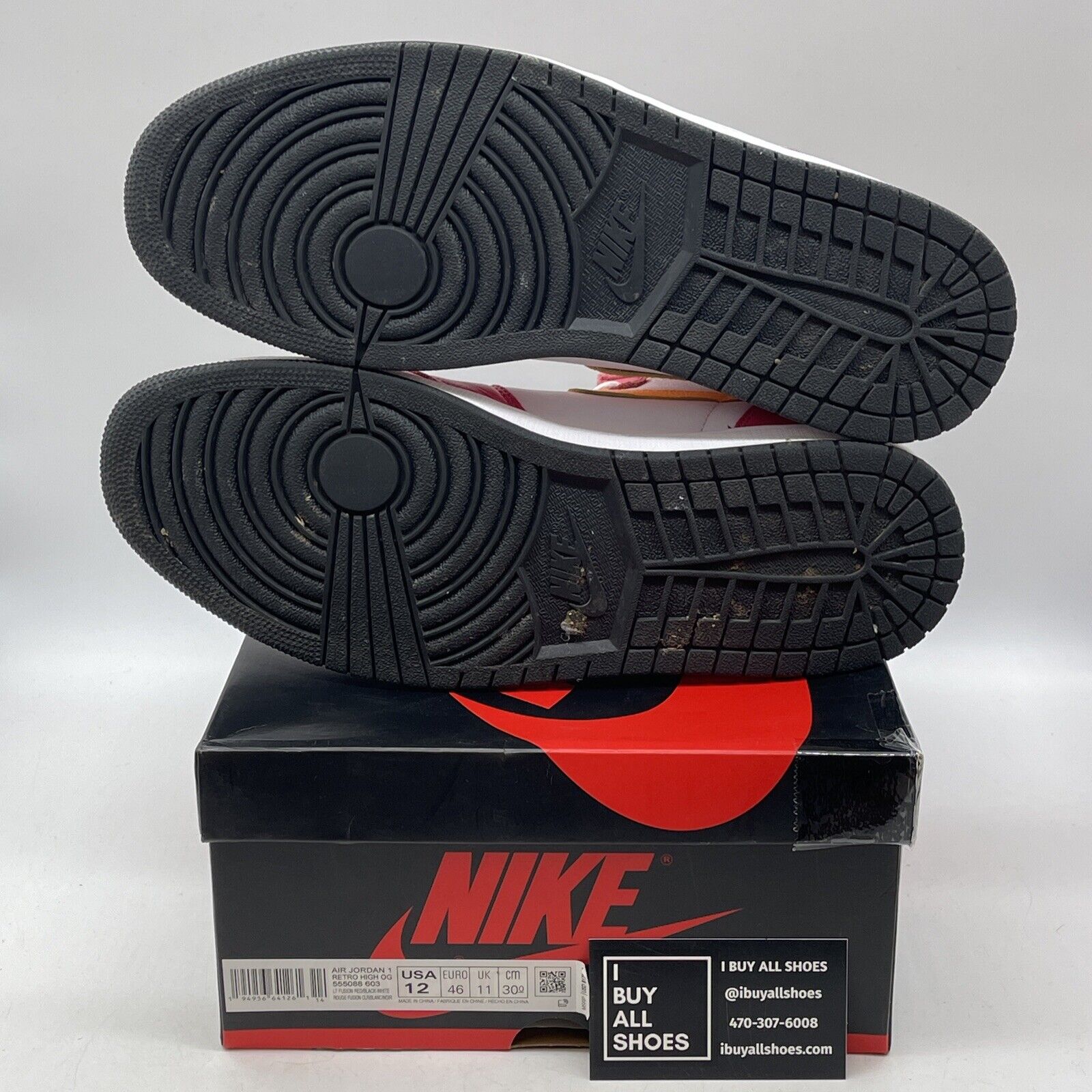 Size 12 - Jordan 1 Retro High OG Light Fusion Red Yellow Leather (555088-603)