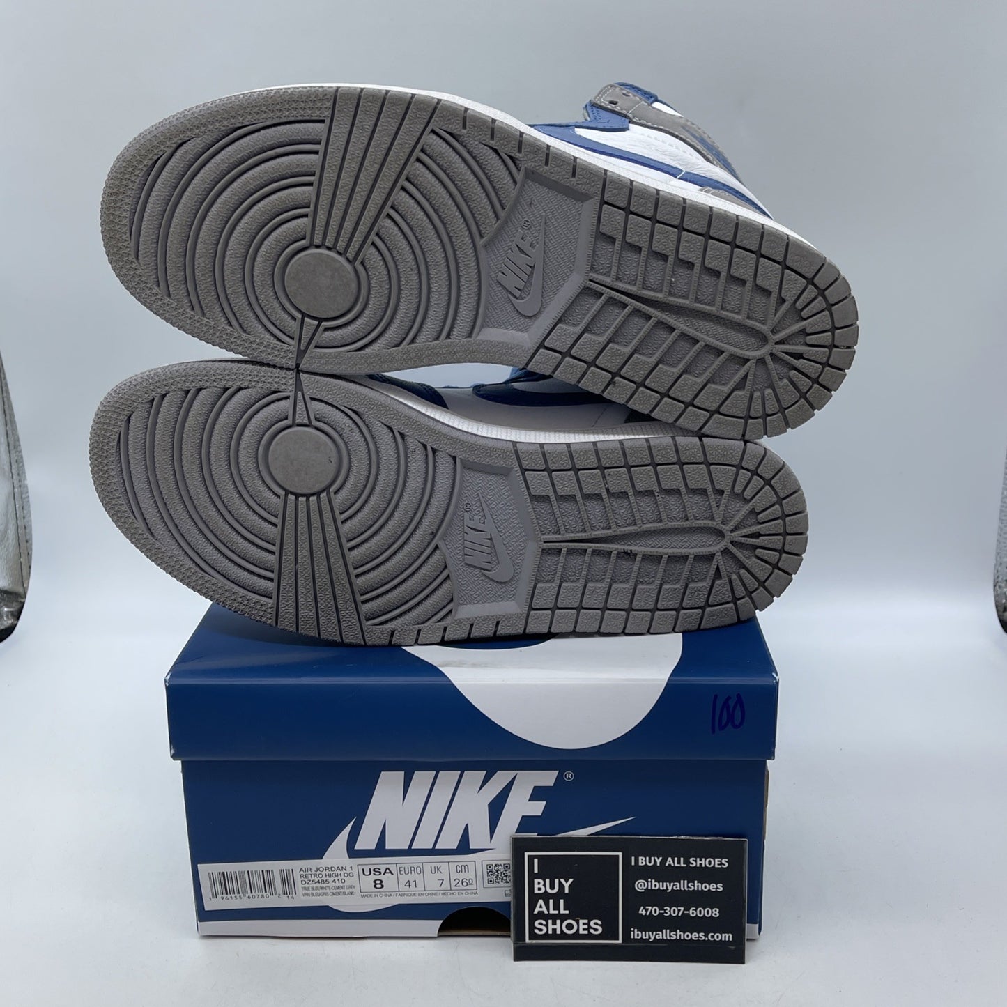 Size 8 - Air Jordan 1 Retro OG High True Blue (DZ5485-410)