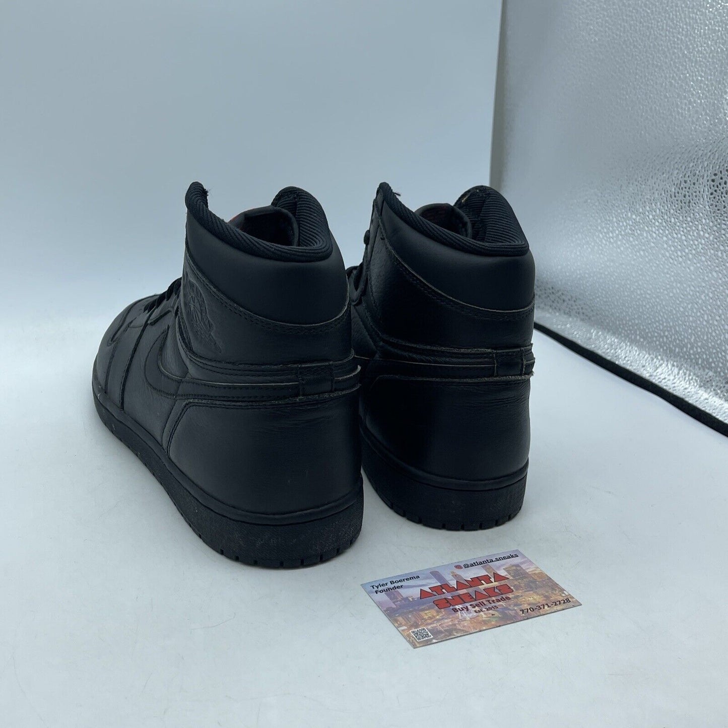 Size 11.5 - Air Jordan 1 Retro OG High Triple Black Leather (555088-022)