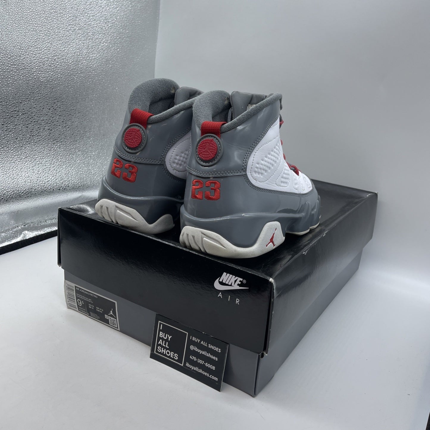 Size 9.5 - Air Jordan 9 Retro Mid Fire Red Grey White Leather (CT8019-162)
