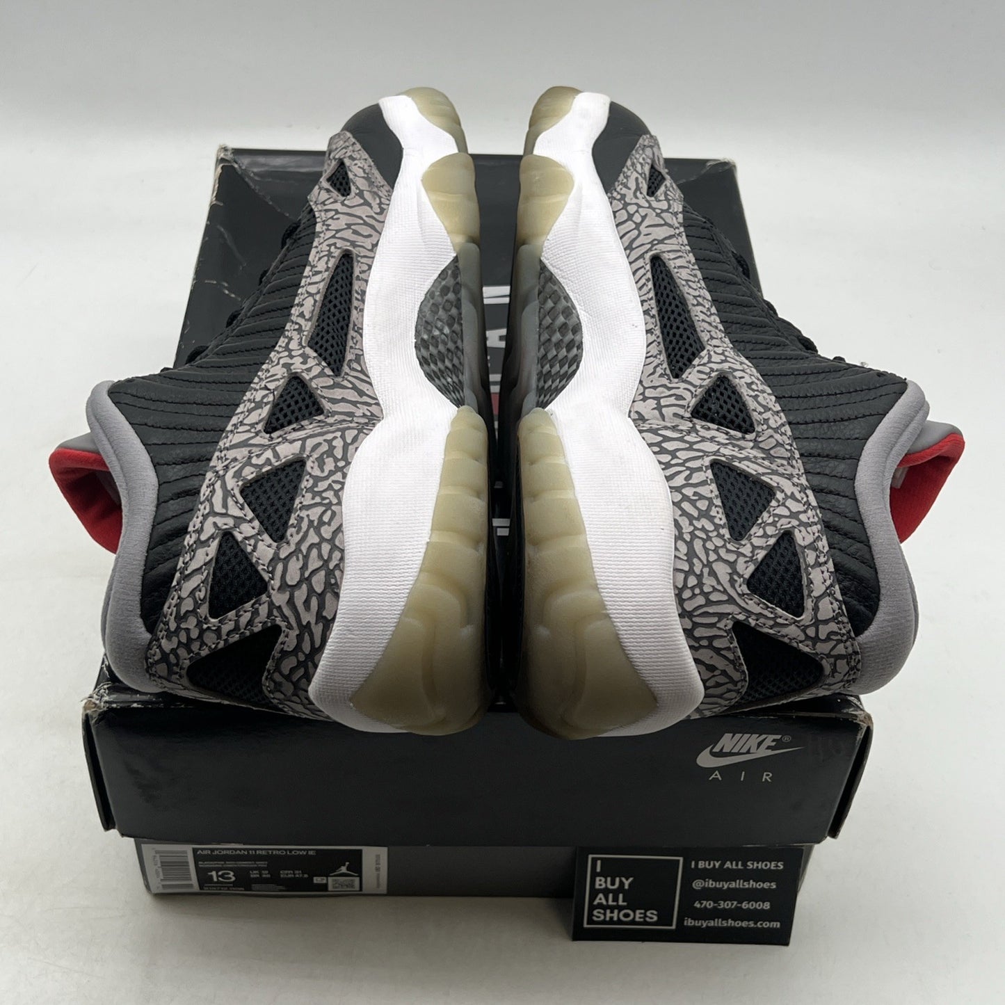 Size 13 - Air Jordan 11 Retro IE Low Black Cement (919712-006)