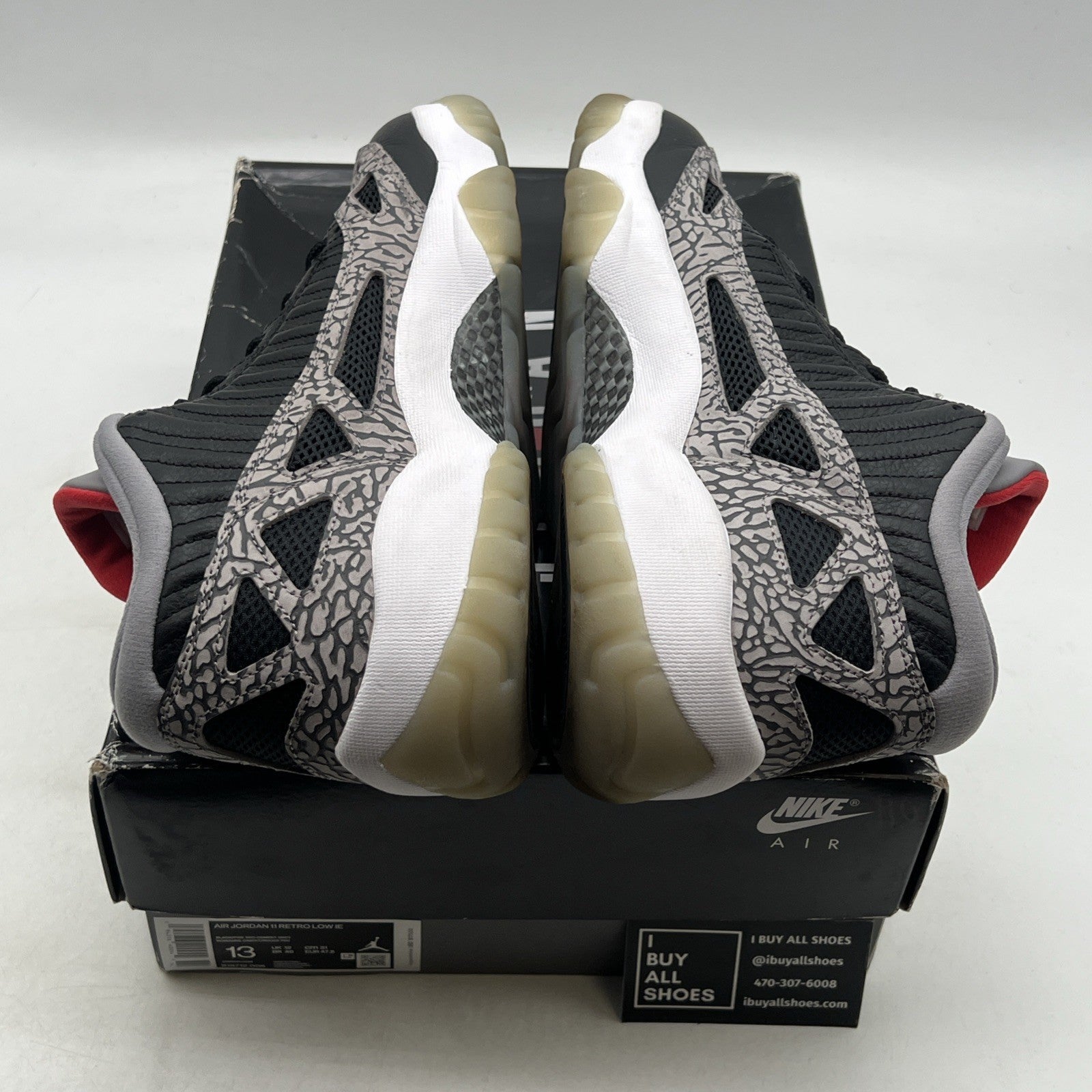 Size 13 - Air Jordan 11 Retro IE Low Black Cement (919712-006)