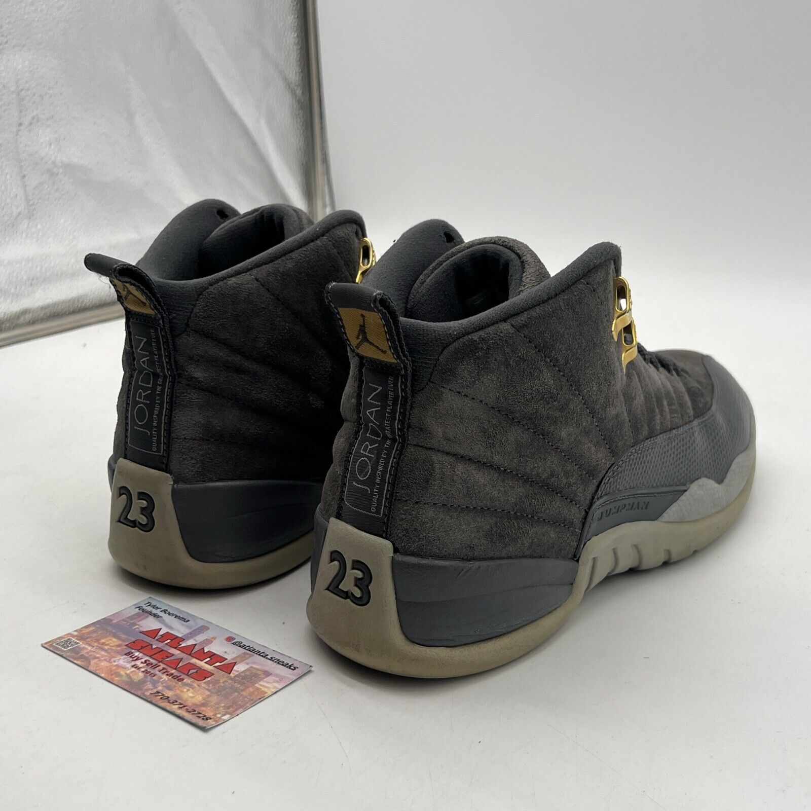 Size 8 - Air Jordan 12 Retro Dark Grey Gold Suede Leather (130690-005)