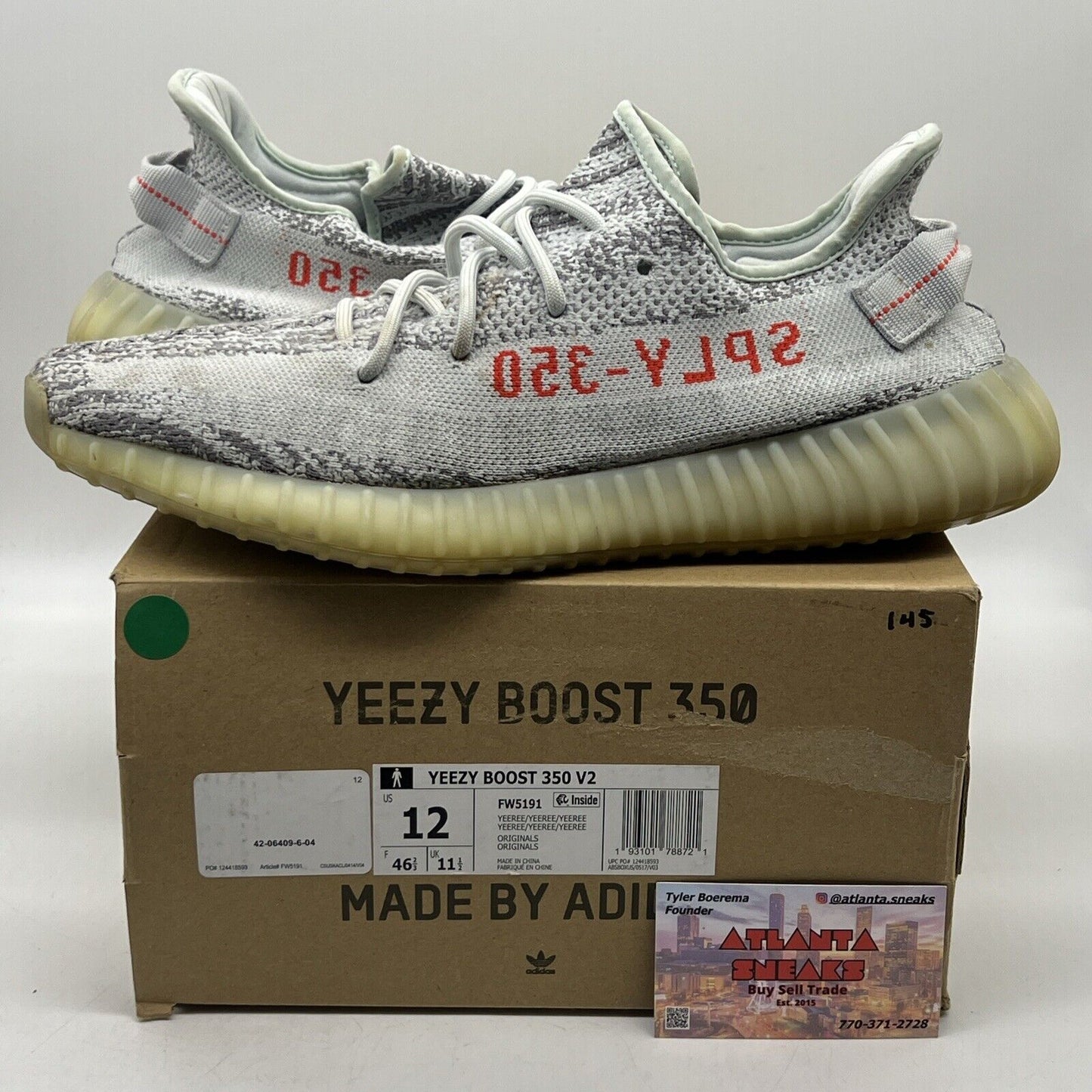 Size 12 - adidas Yeezy Boost 350 V2 Low Blue Tint (B37571)