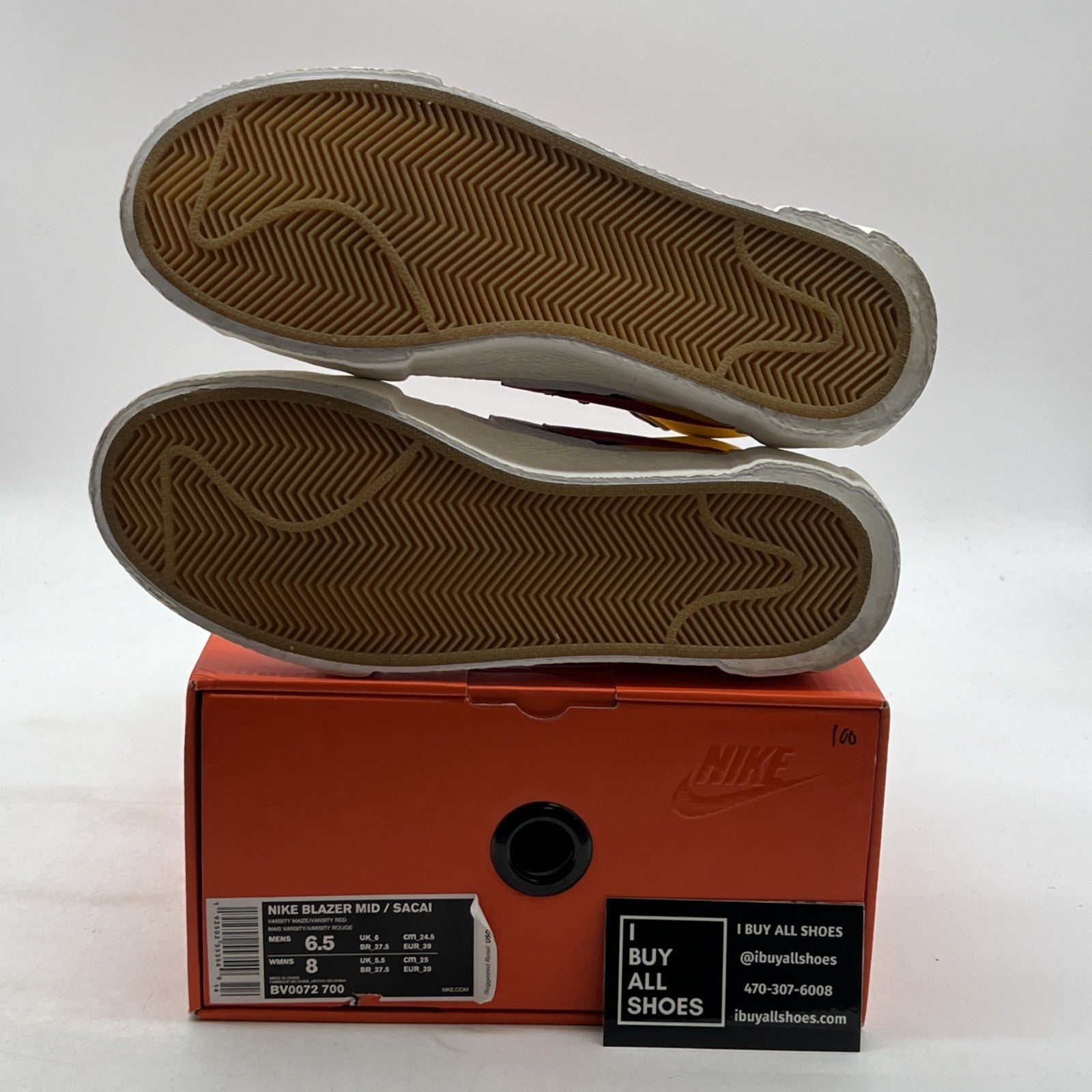 Size 6.5 - Nike sacai x Blazer Mid Maize Navy (BV0072-700)