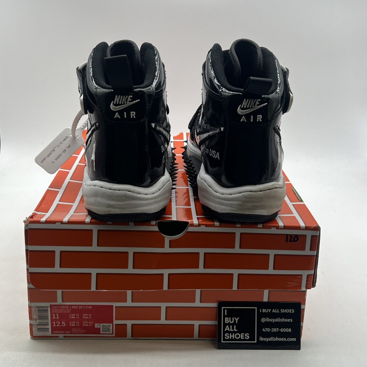 Size 11 - Nike Off-White x Air Force 1 SP Leather Mid Sheed (DR0500-001)