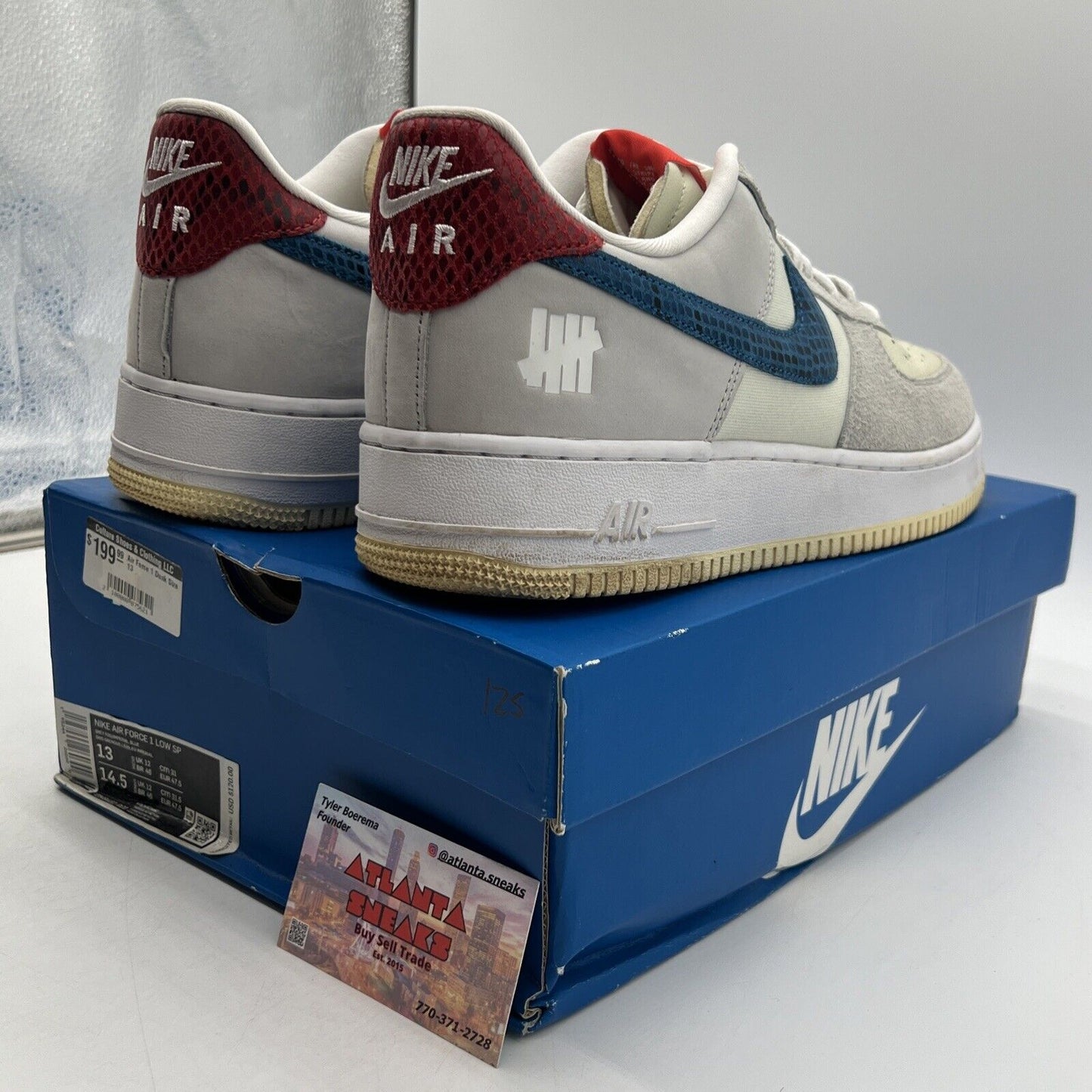 Size 13 - Nike Undefeated x Air Force 1 Low 5 On It Blue Suede (DM8561-001)