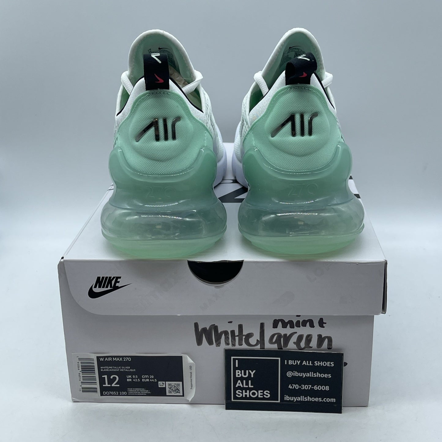 Size 12W - Nike Air Max 270 White Mint Foam (DQ7652-100)
