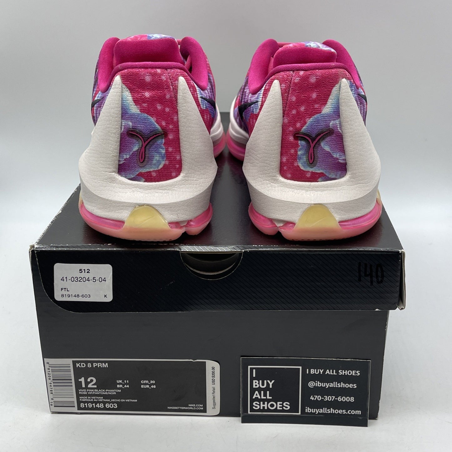 Size 12 - Nike KD 8 Aunt Pearl Pink Purple White Black Suede (819148-603)