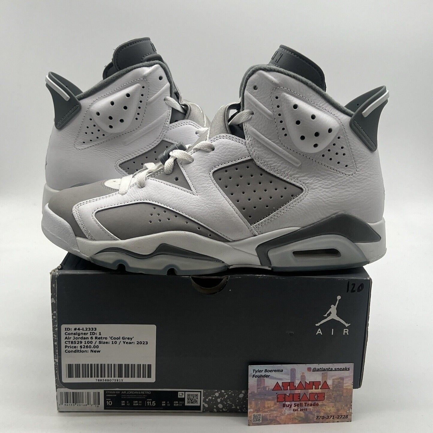 Size 10 - Air Jordan 6 Retro Low Cool Grey (CT8529-100)