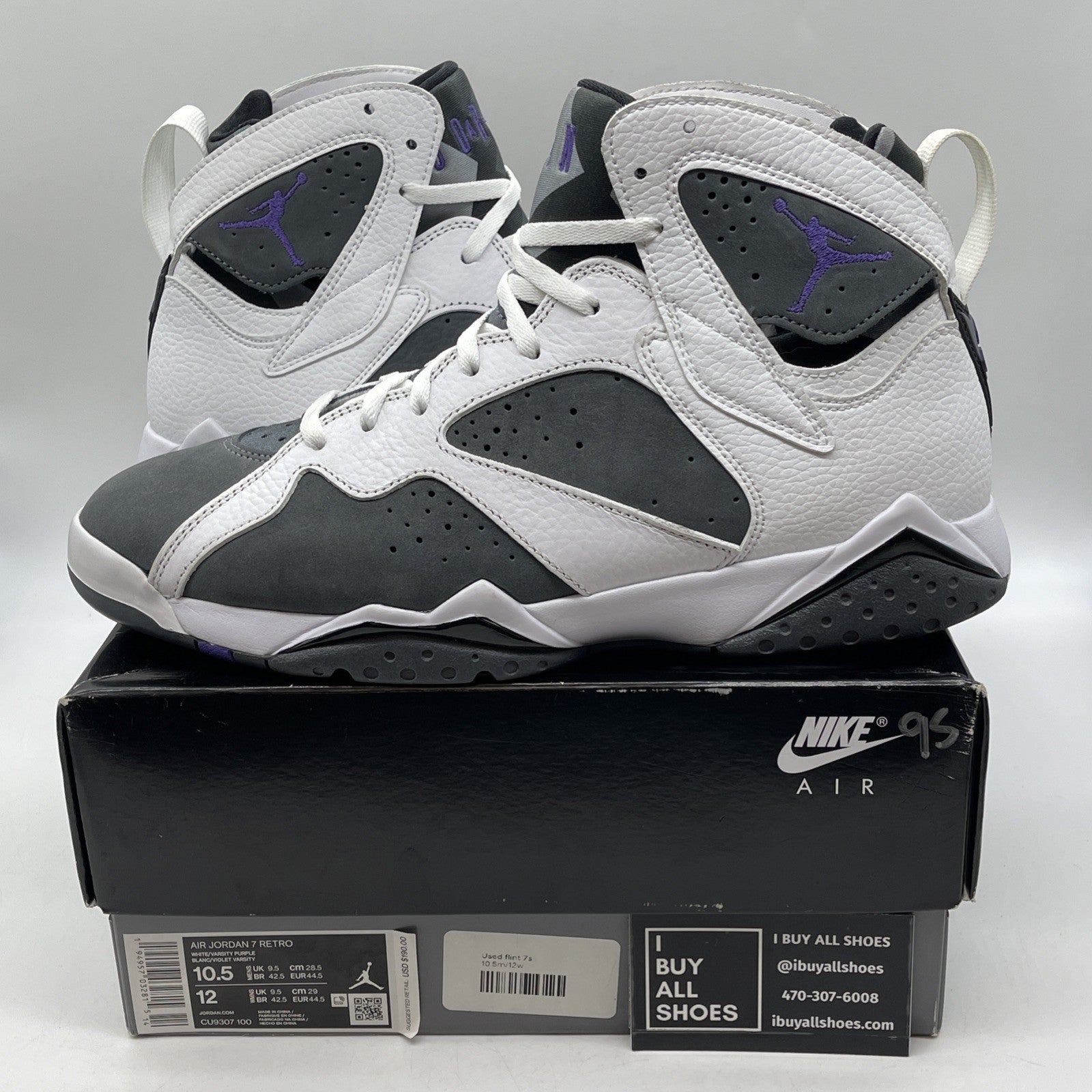 Size 10.5 - Air Jordan 7 Retro 2021 Flint Grey White Suede Leather (CU9307-100)
